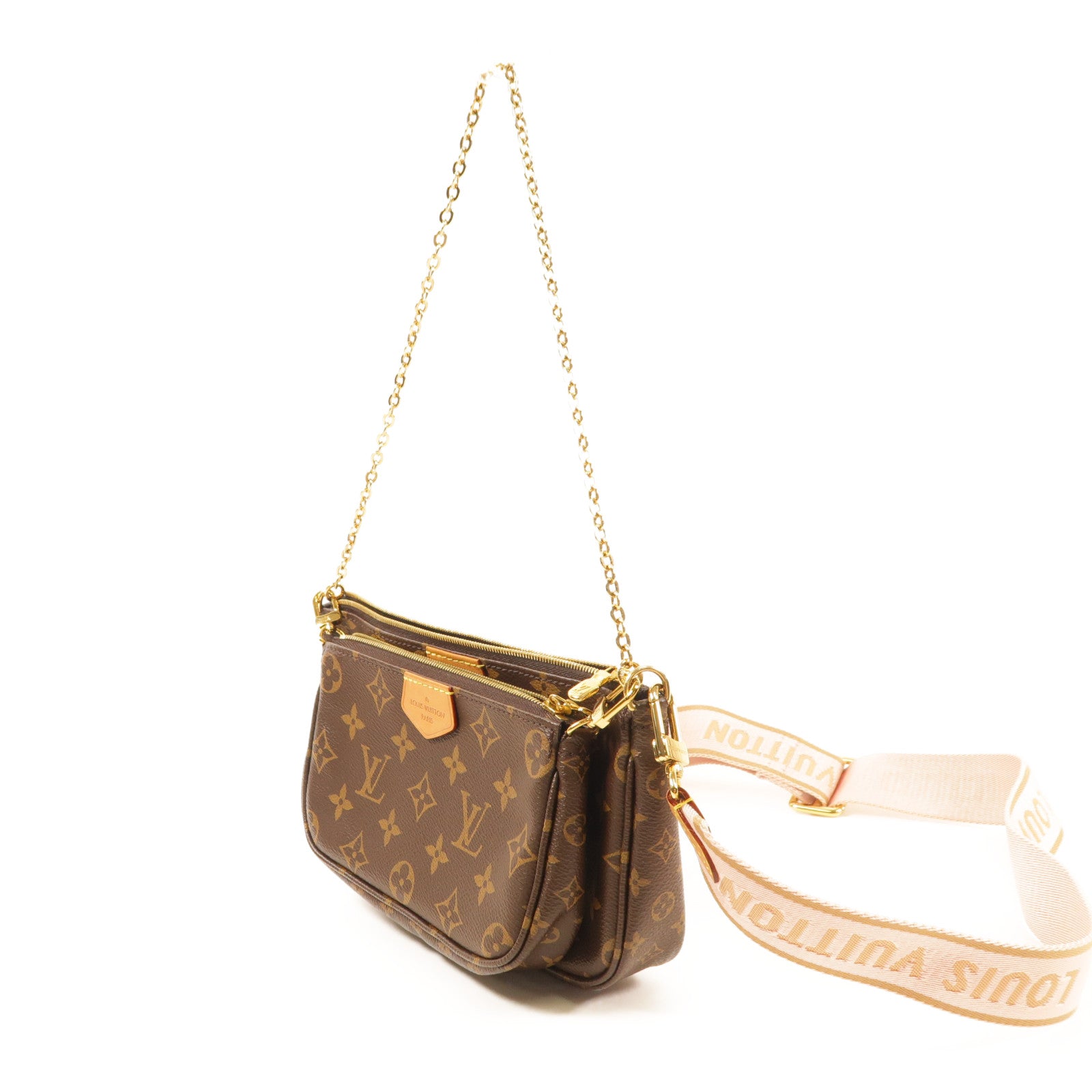 LOUIS VUITTON Monogram Multi Pochette Accessoires金扣手挽肩背兩用袋