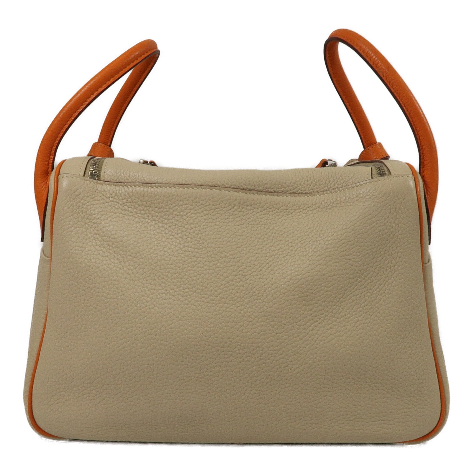 HERMES Clemence皮革Lindy 30手挽肩背兩用袋Parchemin/Orange