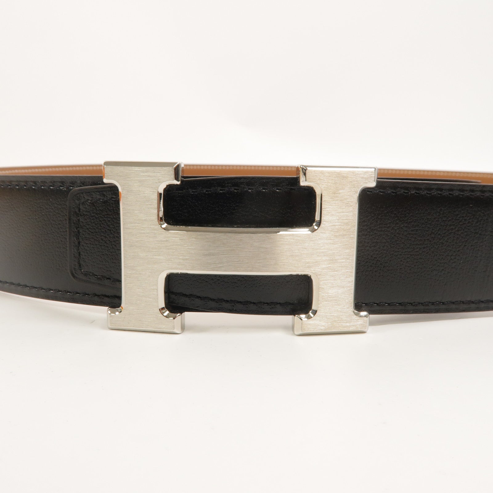 HERMES Swift/Togo皮革H Belt 95cm皮帶Noir/Gold