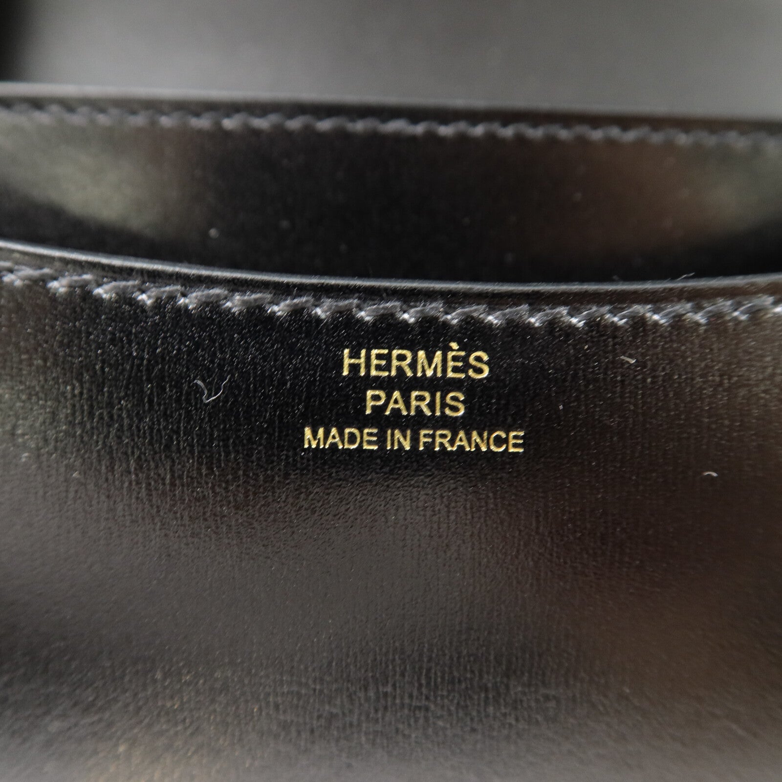 HERMES Box皮革Constance Mini肩背袋Noir