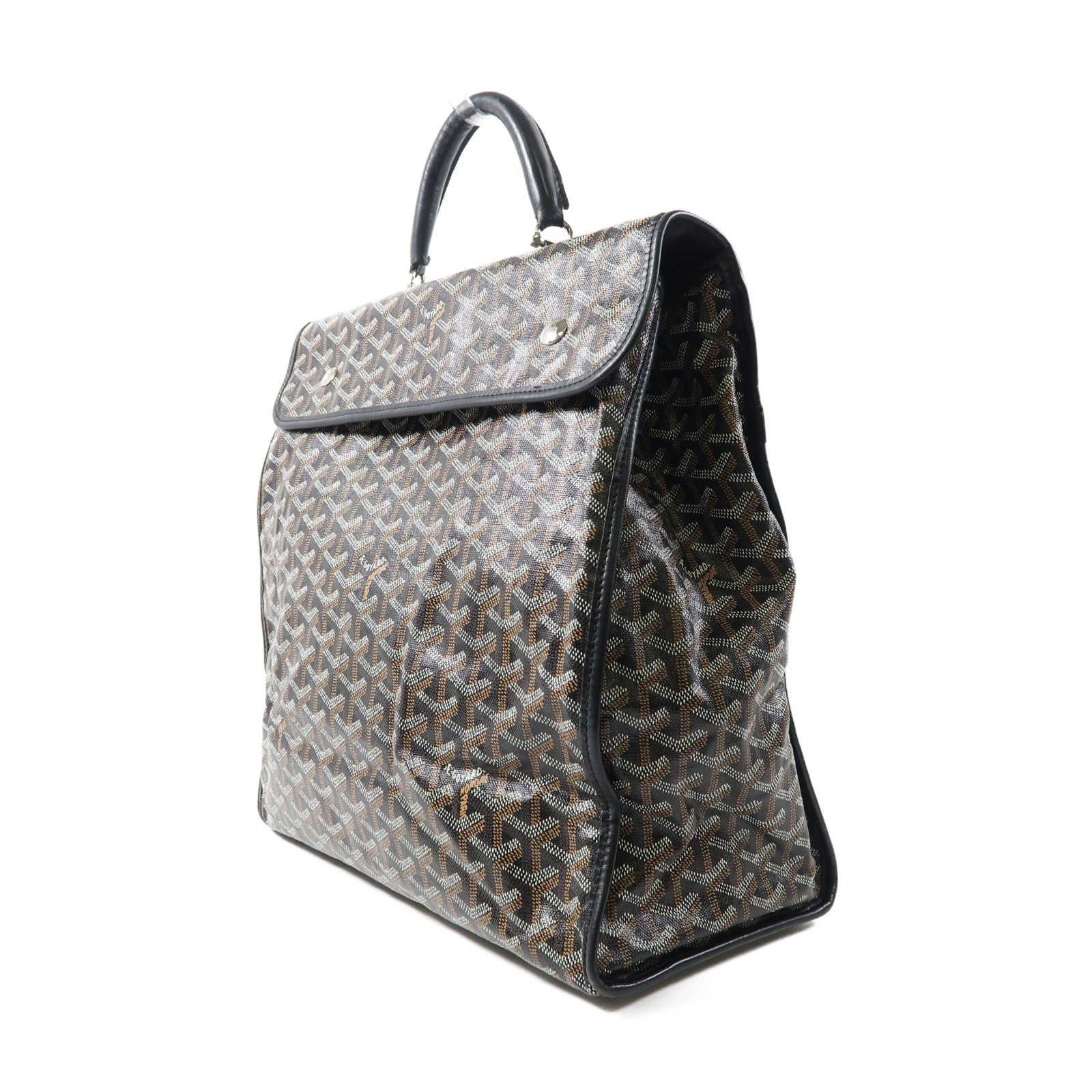 GOYARD 塗層帆布St. Lucie銀扣手挽袋黑色