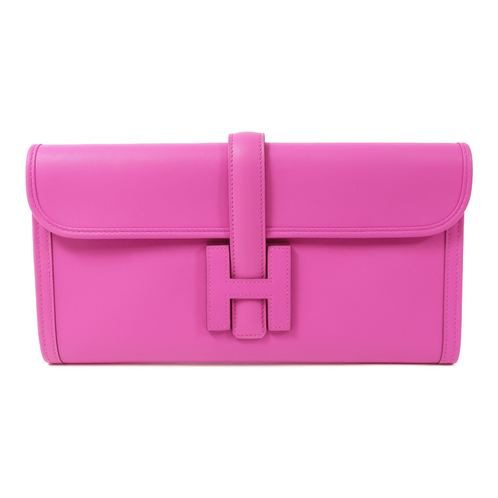 HERMES Swift皮革Jige PM手拿包L3 Rose Purple