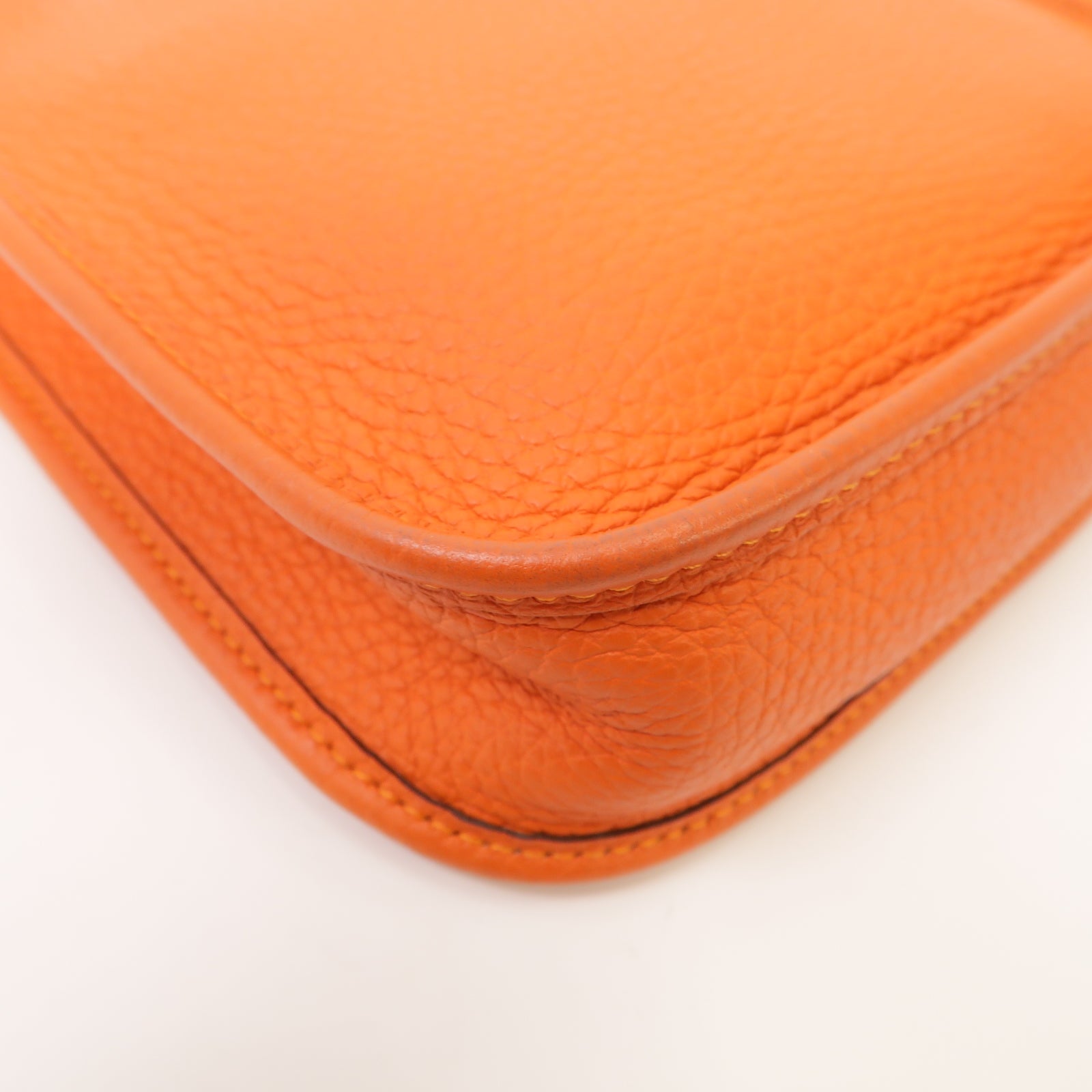HERMES 【激減優惠】Clemence皮革Evelyne TPM Shoulder Bag金扣肩背袋火焰橘