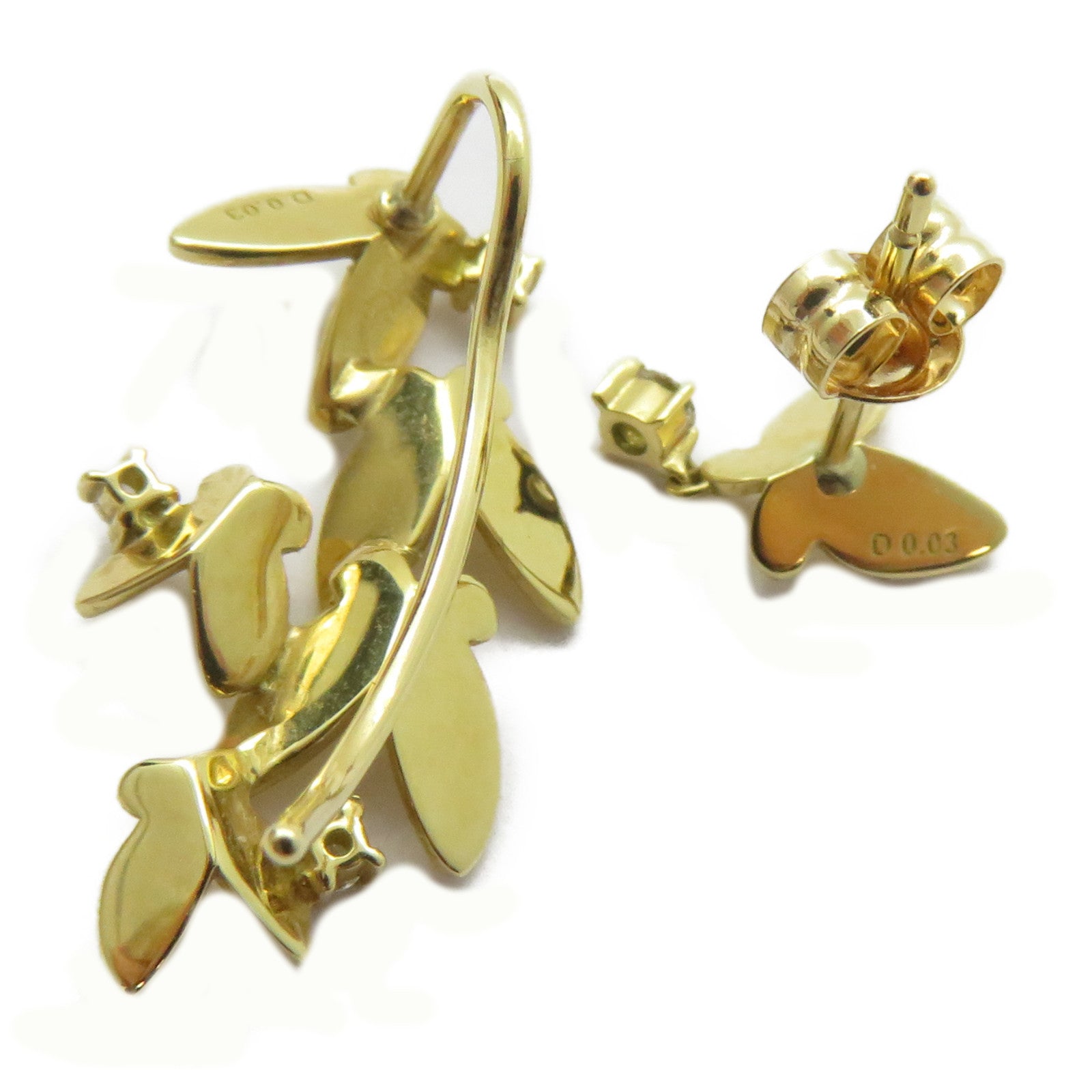 JEWELRY 18K黃金Diamond Earrings 0.03ct鑽石耳環