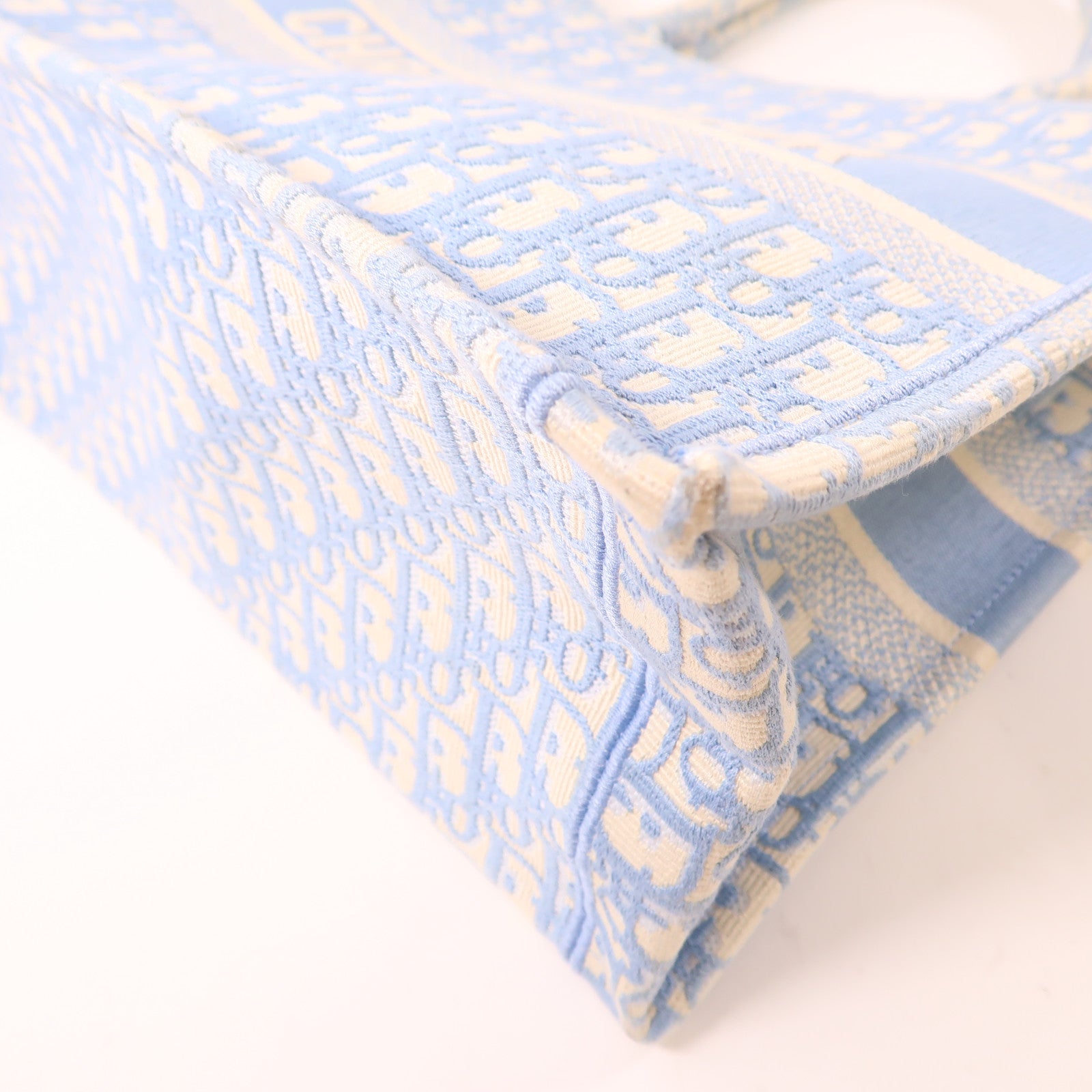 Dior CD Book Tote Medium Tote Bag Canvas Light Blue