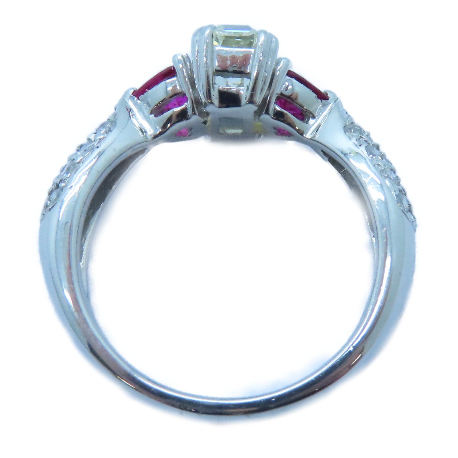 JEWELRY PT900鉑金Ruby Diamond Ring 0.60ct紅寶石/1.043ct鑽石戒指US#6.75