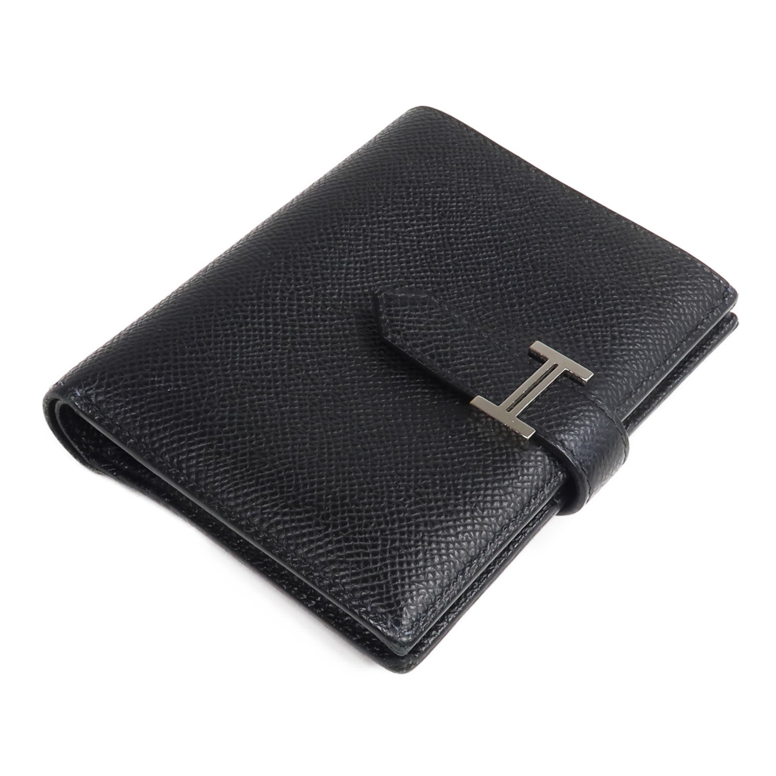 HERMES Epsom皮革Bearn Compact Wallet錢包Noir