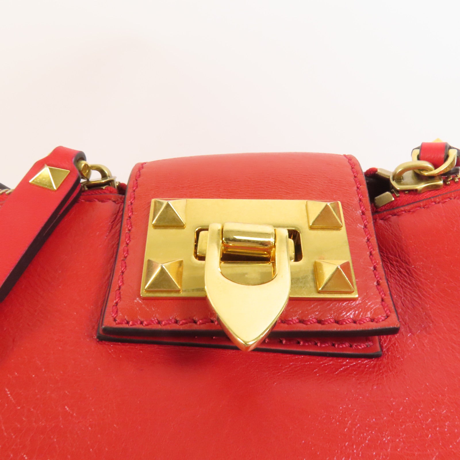 Valentino 牛皮皮革Shoulder Bag金扣手挽肩背兩用袋