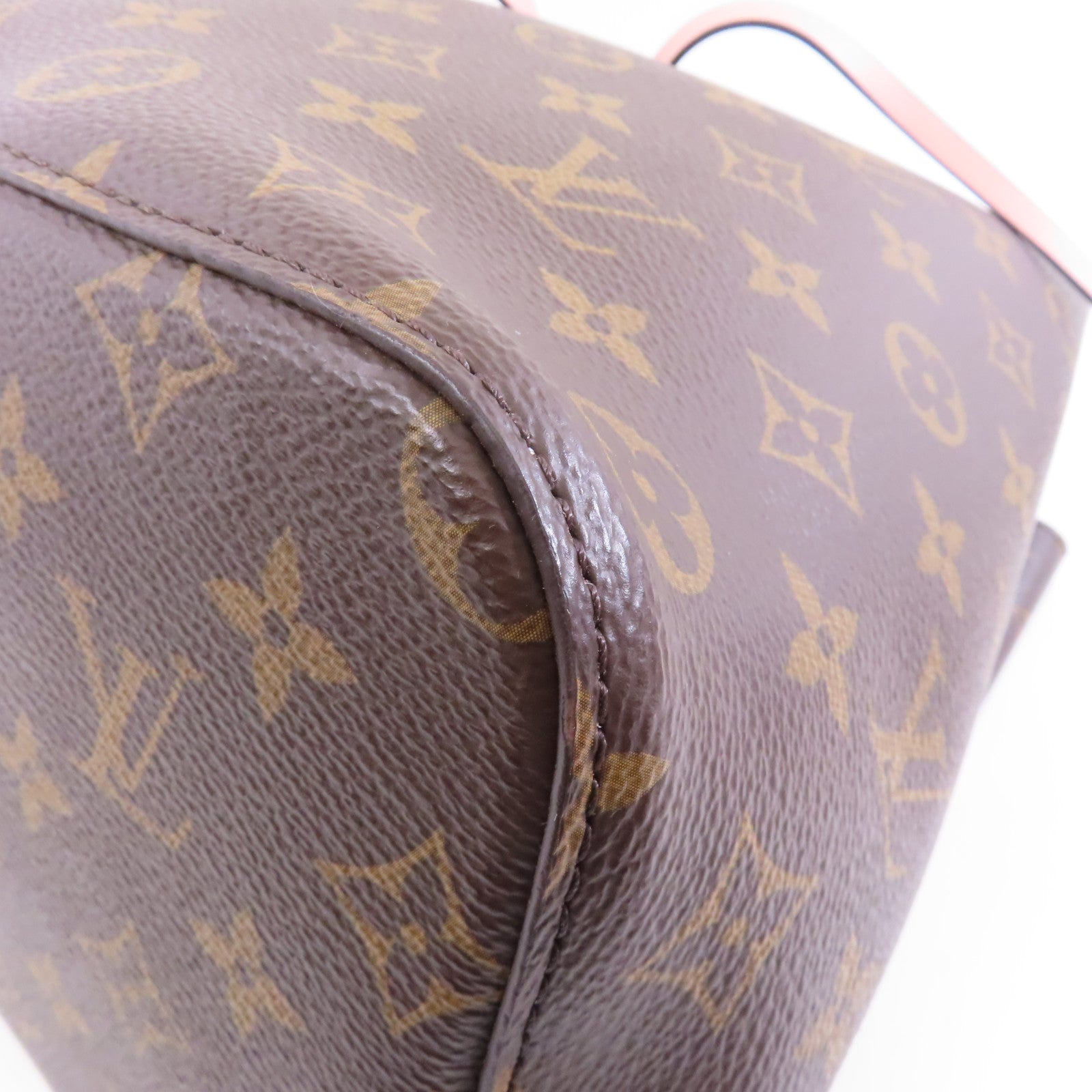 LOUIS VUITTON Monogram Neo Noe MM金扣肩背袋啡色/粉紅色