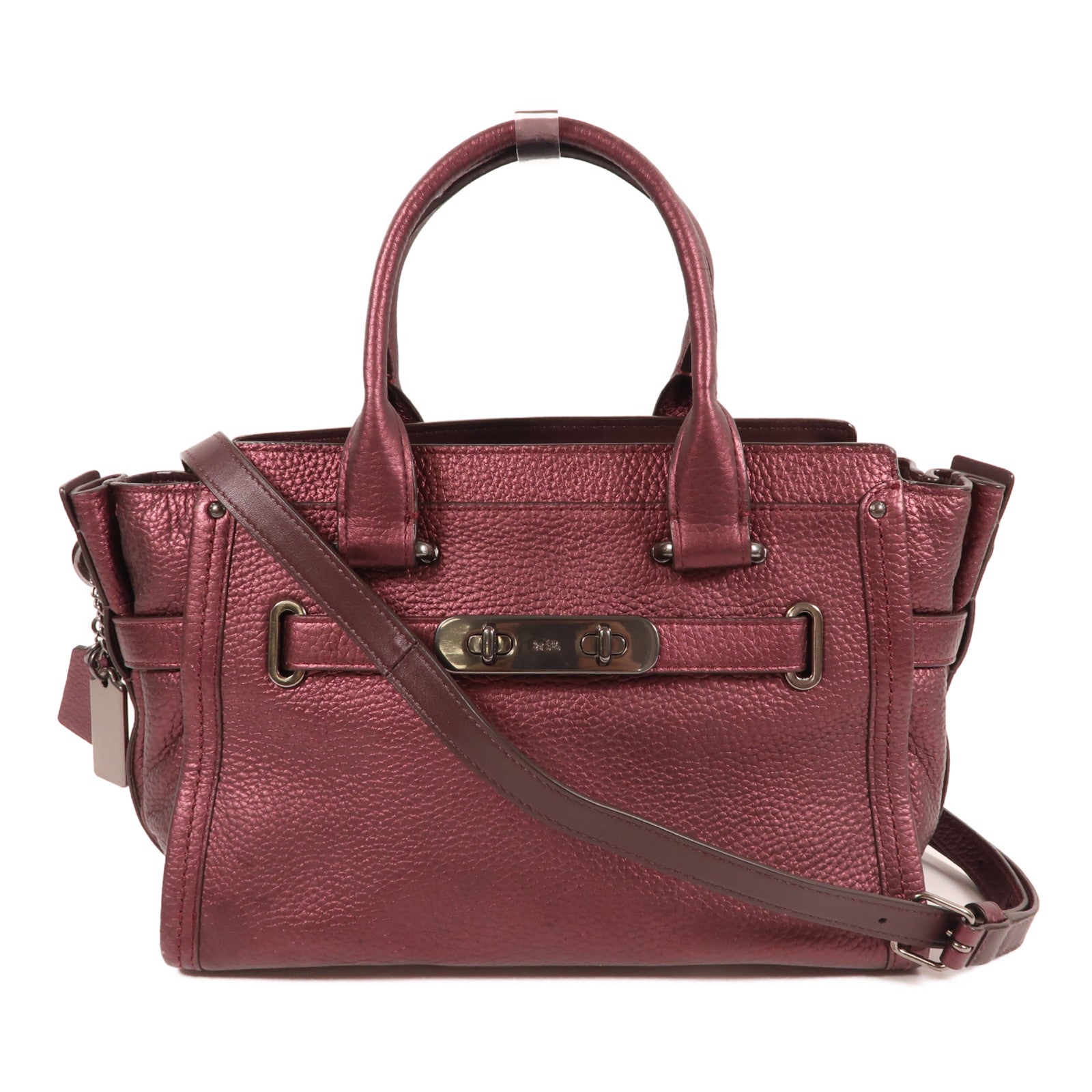 COACH 牛皮皮革Shoulder Bag肩背袋珠紅色