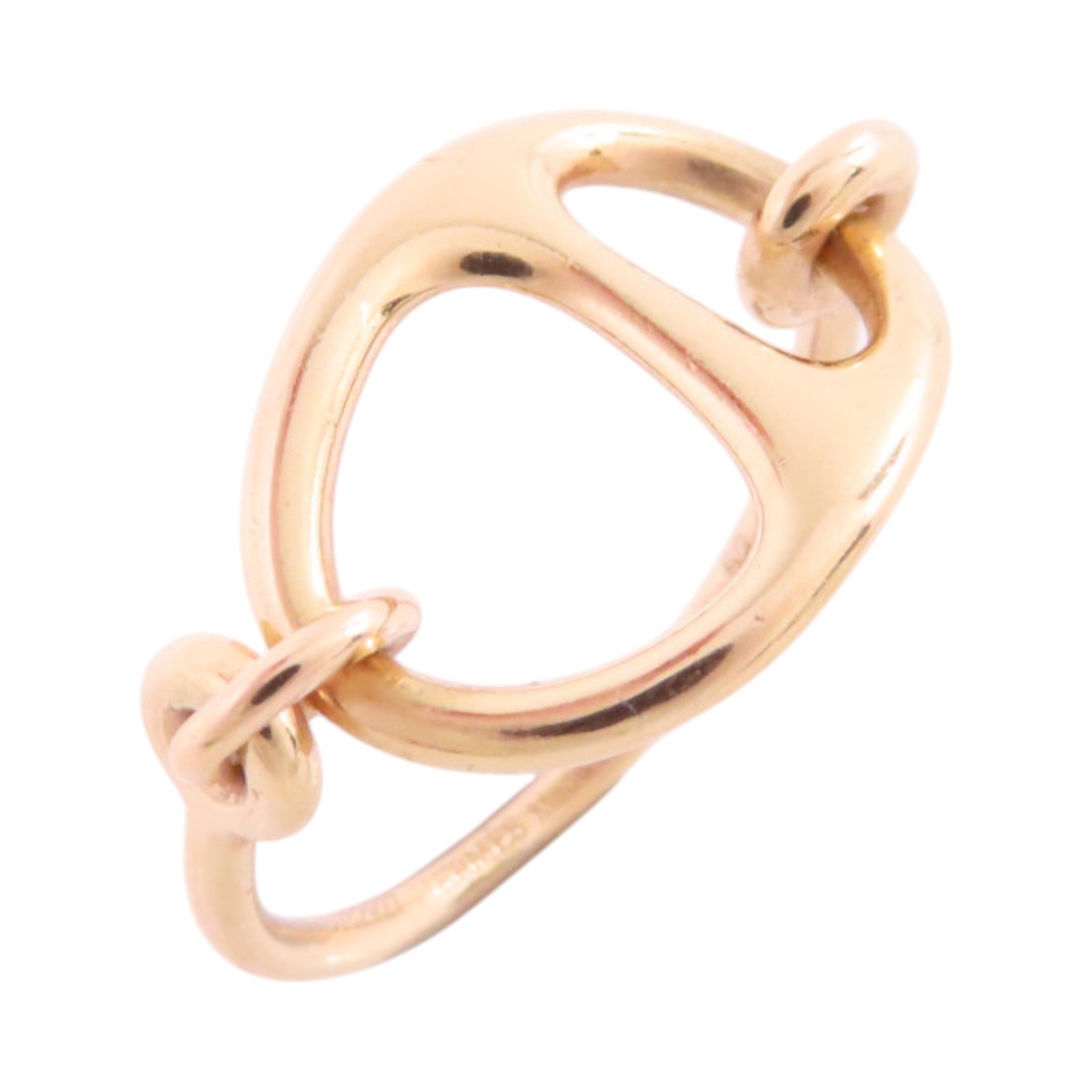 HERMES 18K玫瑰金Chaibe D'ancre Gold Ring戒指#52/US#5.75