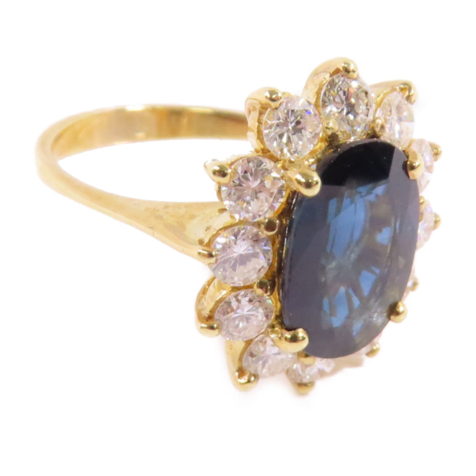 JEWELRY 18K黃金/藍寶石/鑽石Sapphire/Diamond Ring戒指US#6