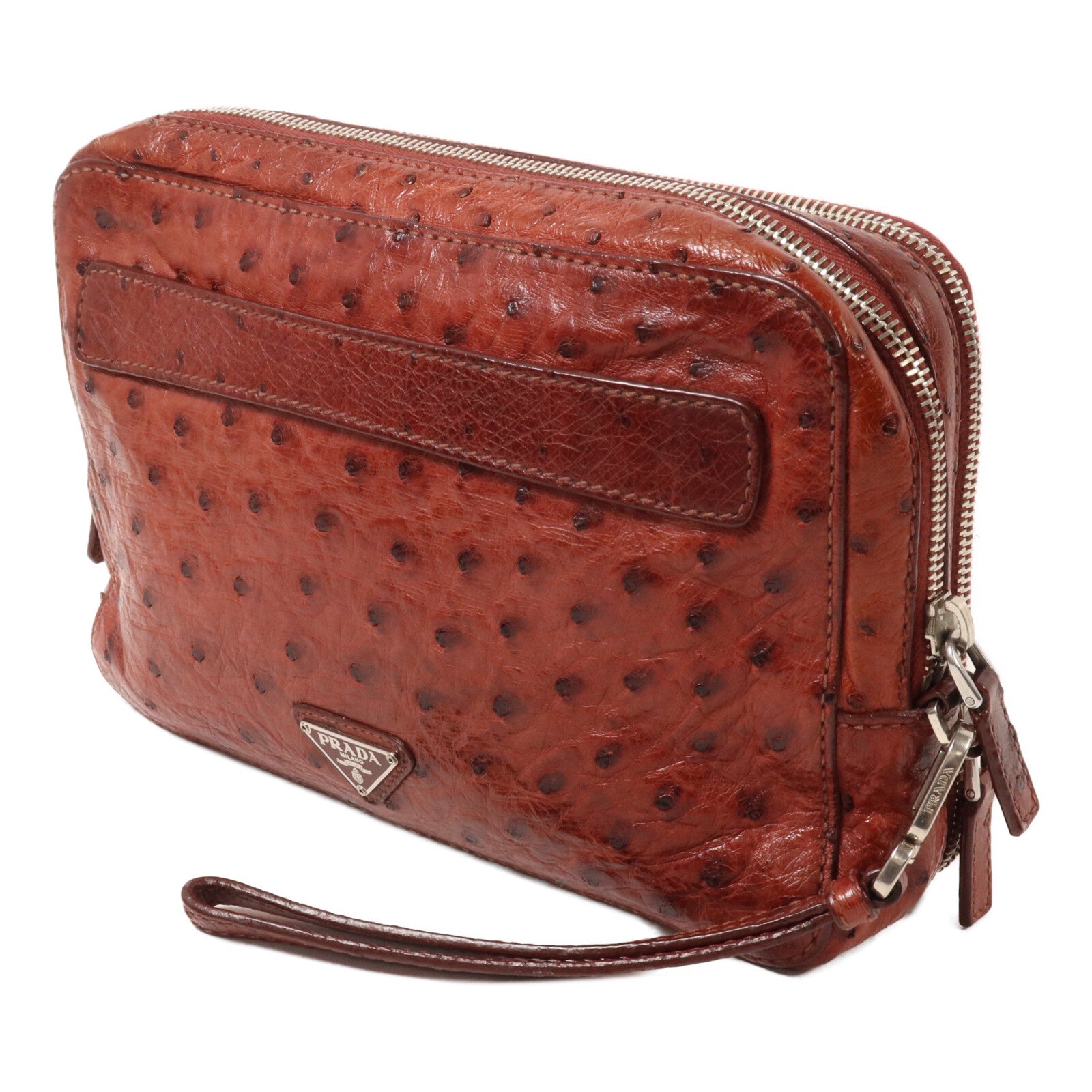 PRADA 鴕鳥皮革Clutch Bag手拿包