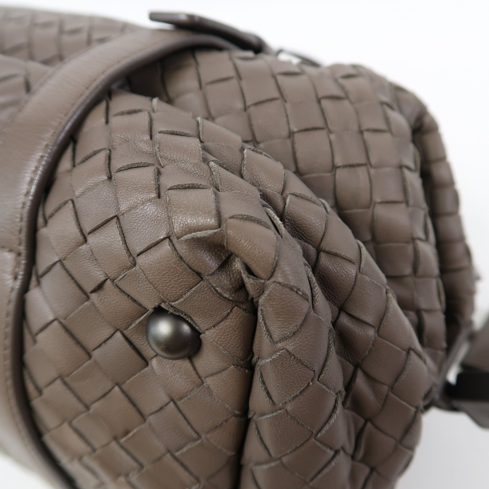BOTTEGA VENETA 織紋牛皮皮革Shoulder Bag肩背袋灰啡色
