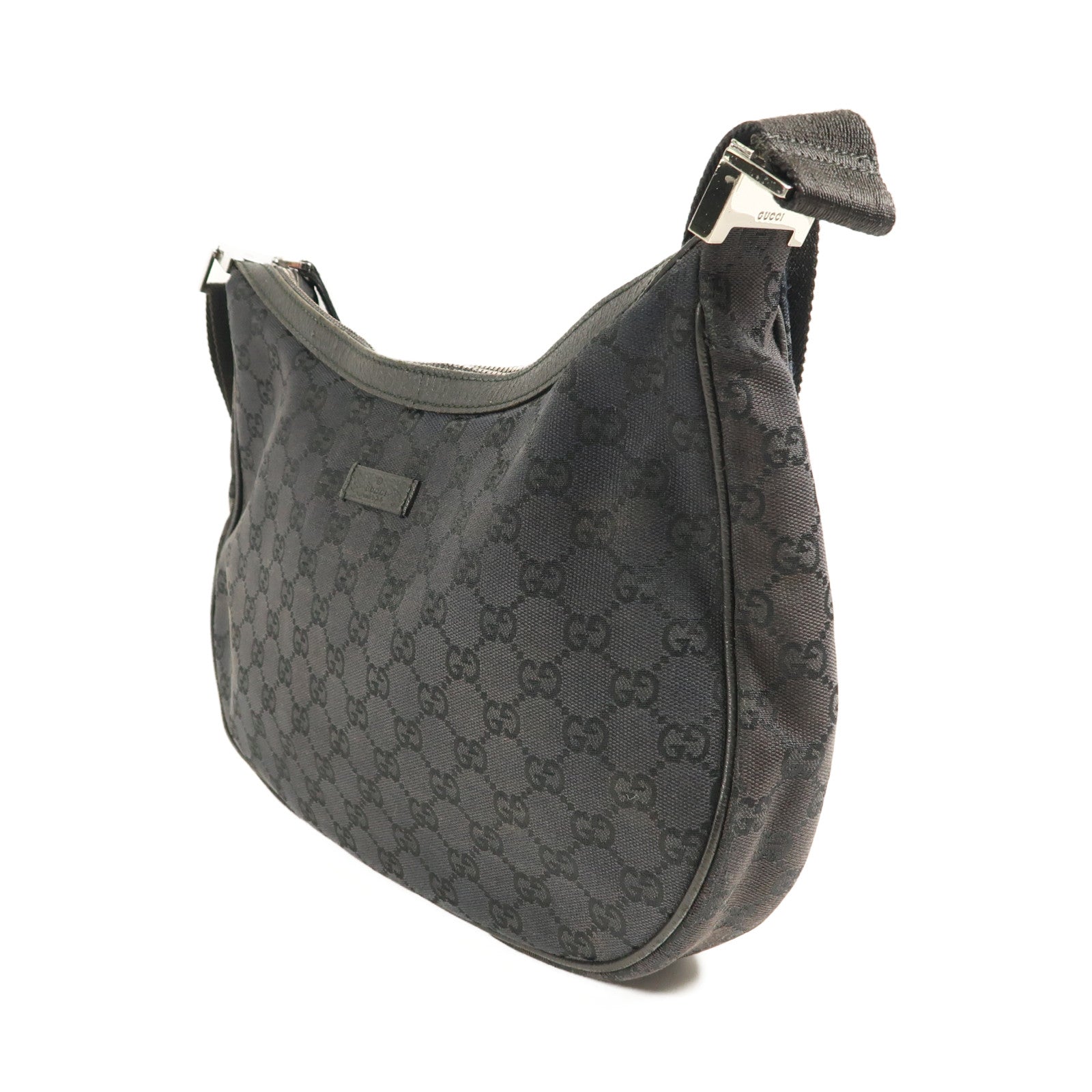 GUCCI 帆布Shoulder Bag銀扣肩背袋