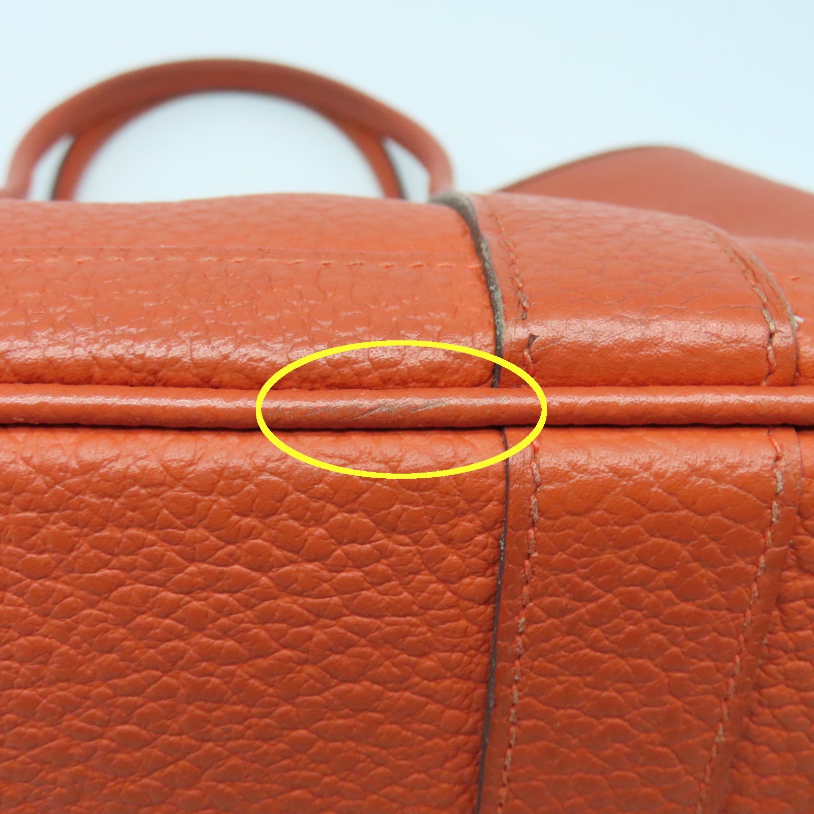 HERMES Country皮革Garden Party TPM銀扣手挽袋鱷魚橘