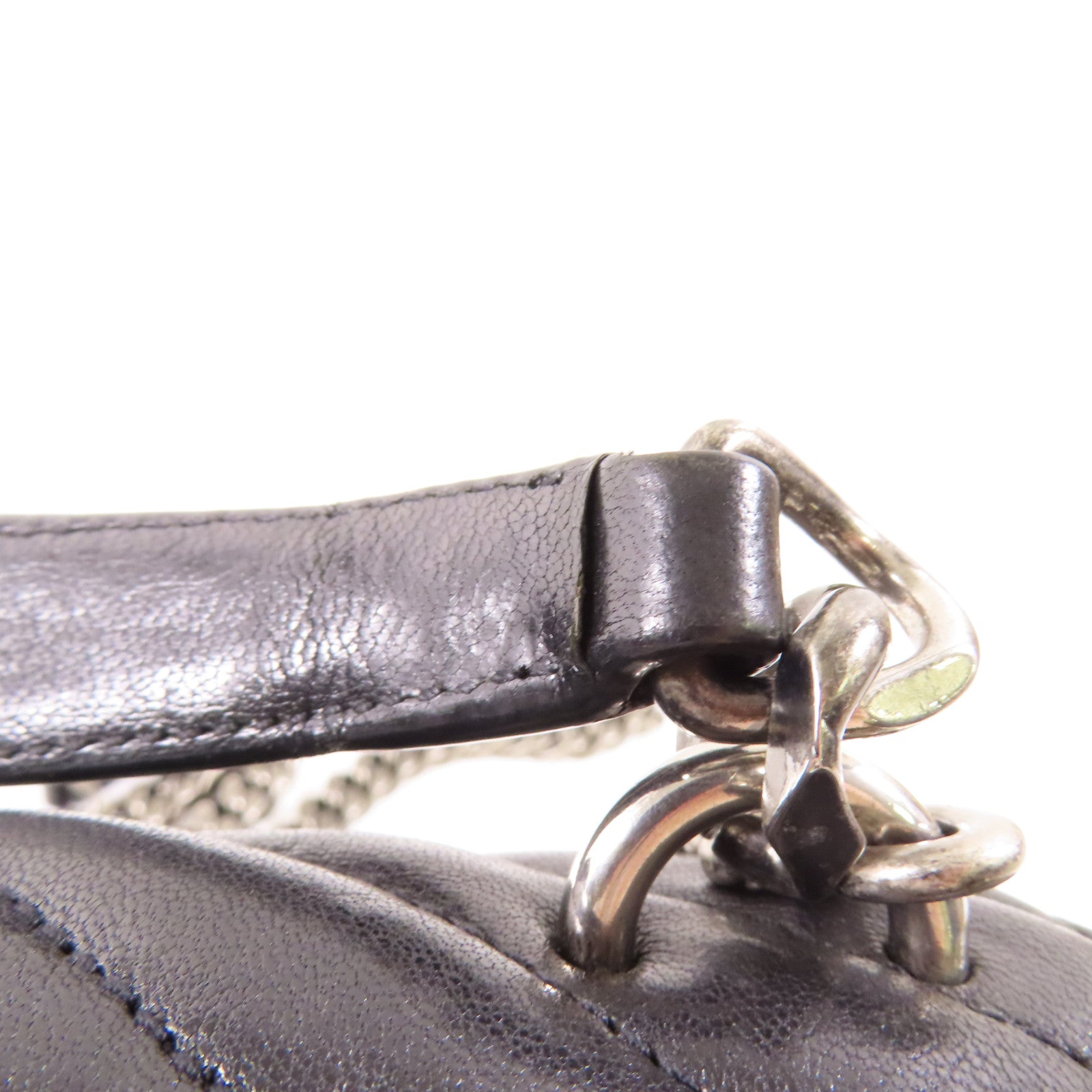 SAINT LAURENT 牛皮皮革Chain 2 Way Bag銀扣鏈帶手挽肩背兩用袋