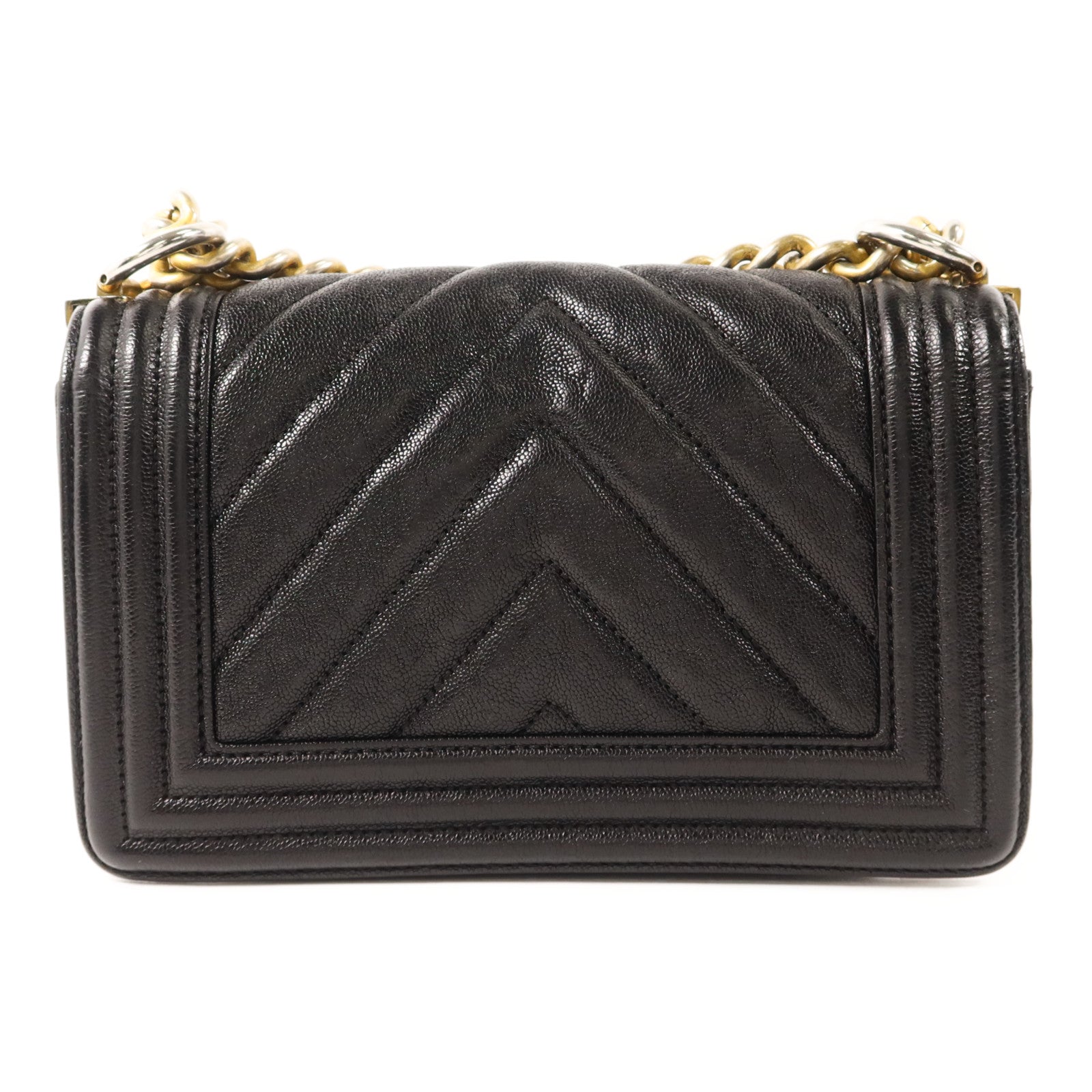 CHANEL 【激減優惠】牛皮皮革Boy 20金扣鏈帶肩背袋