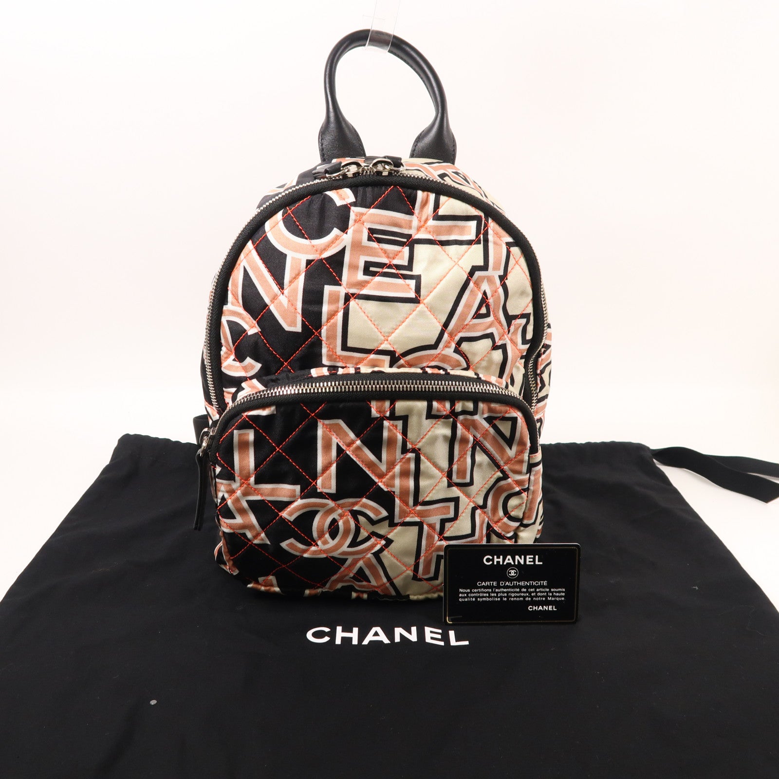 CHANEL 尼龍Backpack銀扣背包