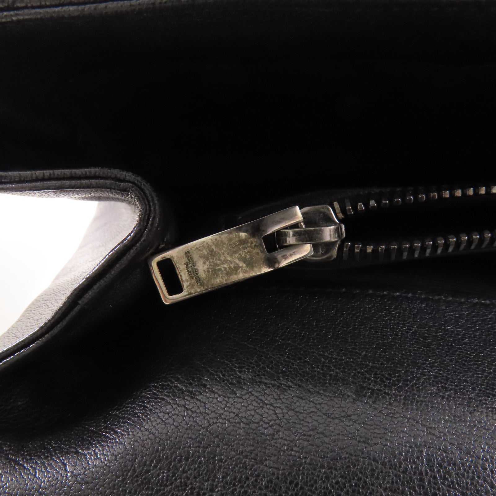 SAINT LAURENT 牛皮皮革Chain 2 Way Bag銀扣鏈帶手挽肩背兩用袋