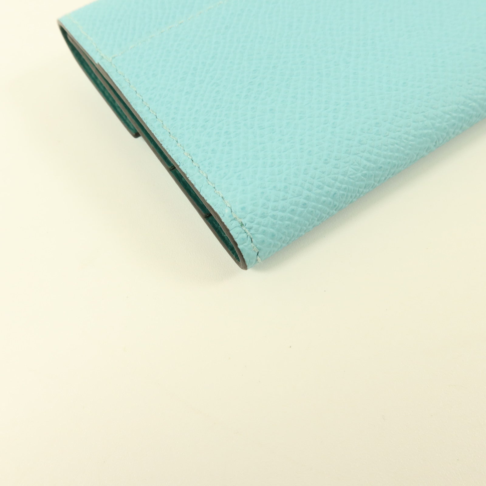 HERMES Epsom皮革Clic 12 Card Holder卡片套Bleu Atoll/Malachite