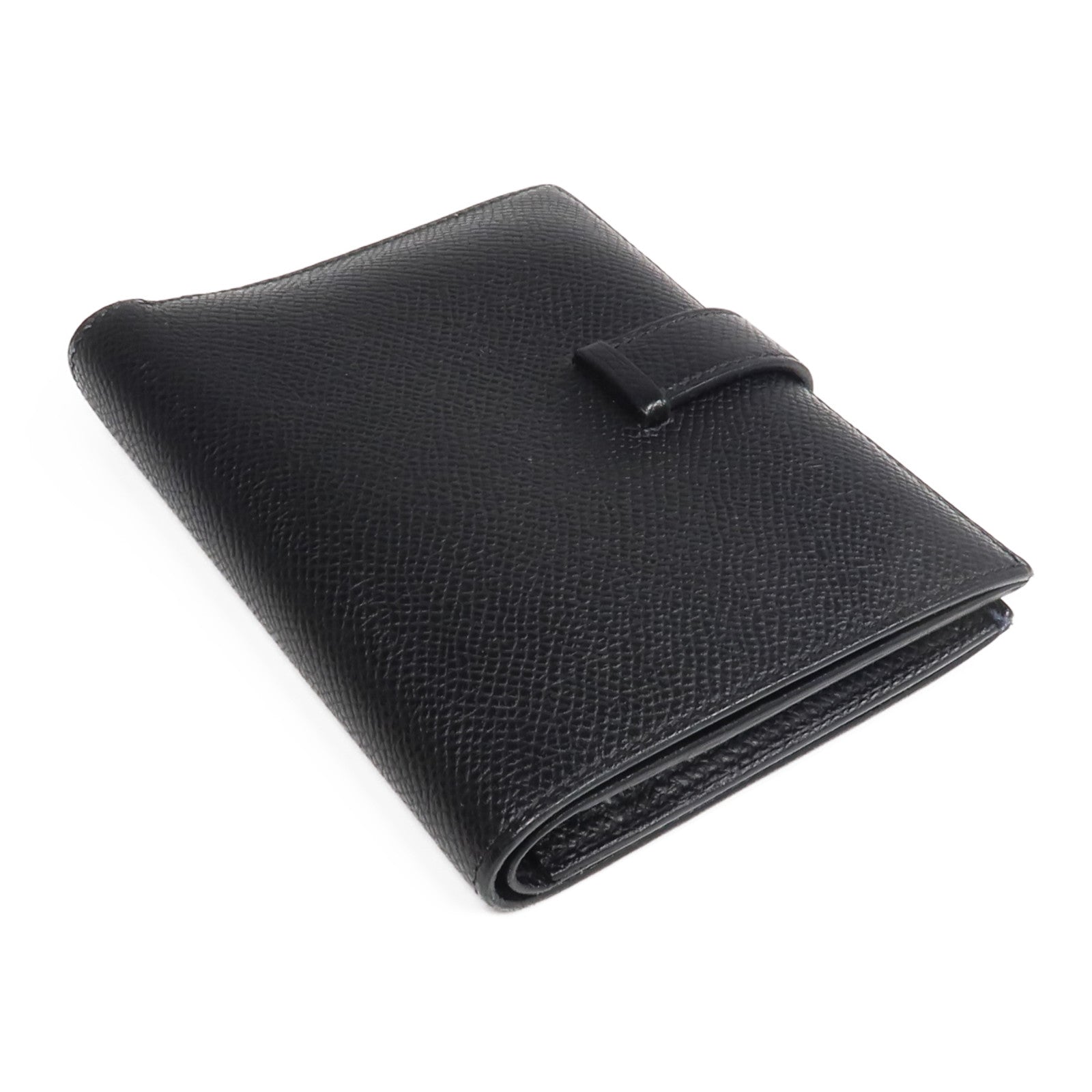 HERMES Epsom皮革Bearn Compact Wallet錢包Noir
