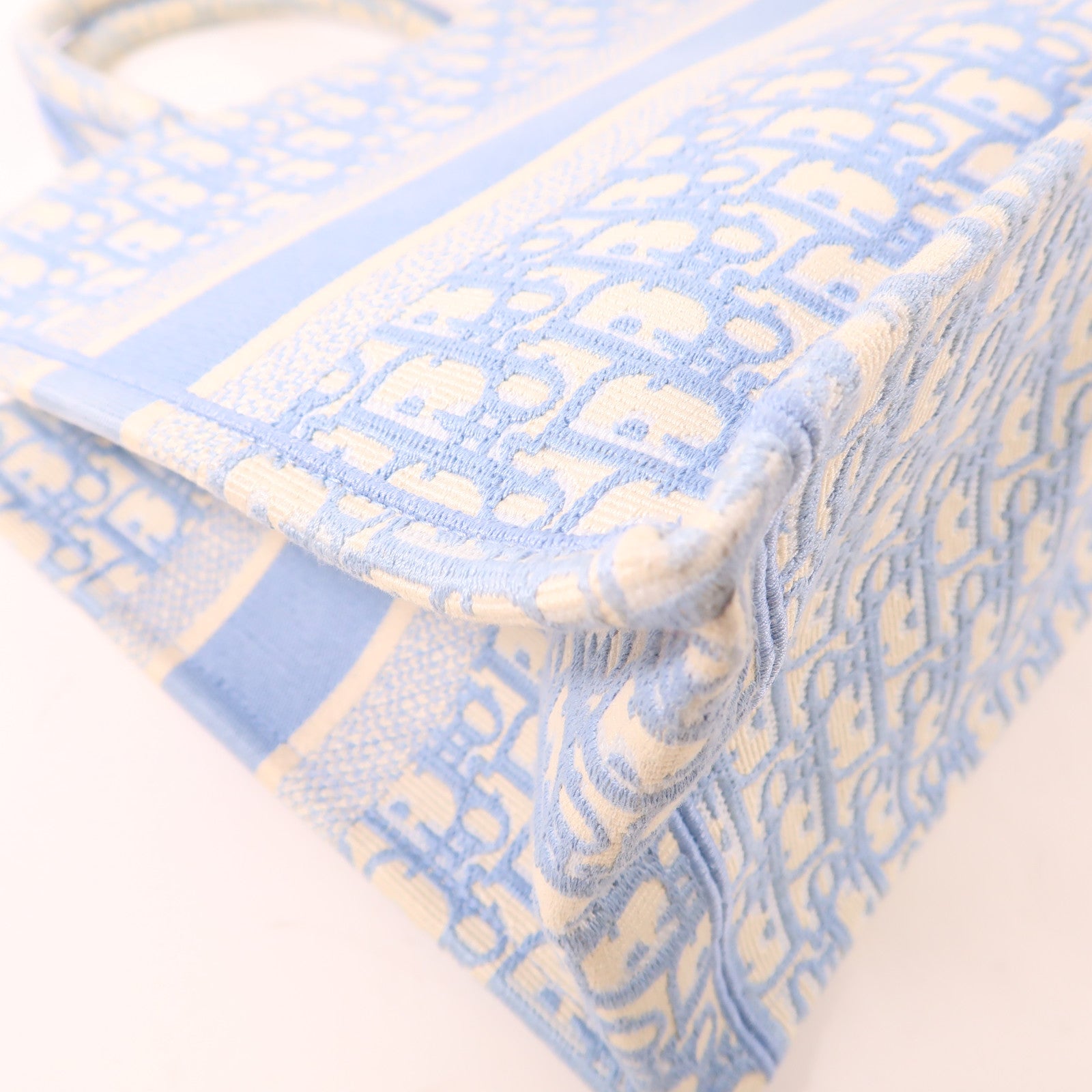 Dior CD Book Tote Medium Tote Bag Canvas Light Blue