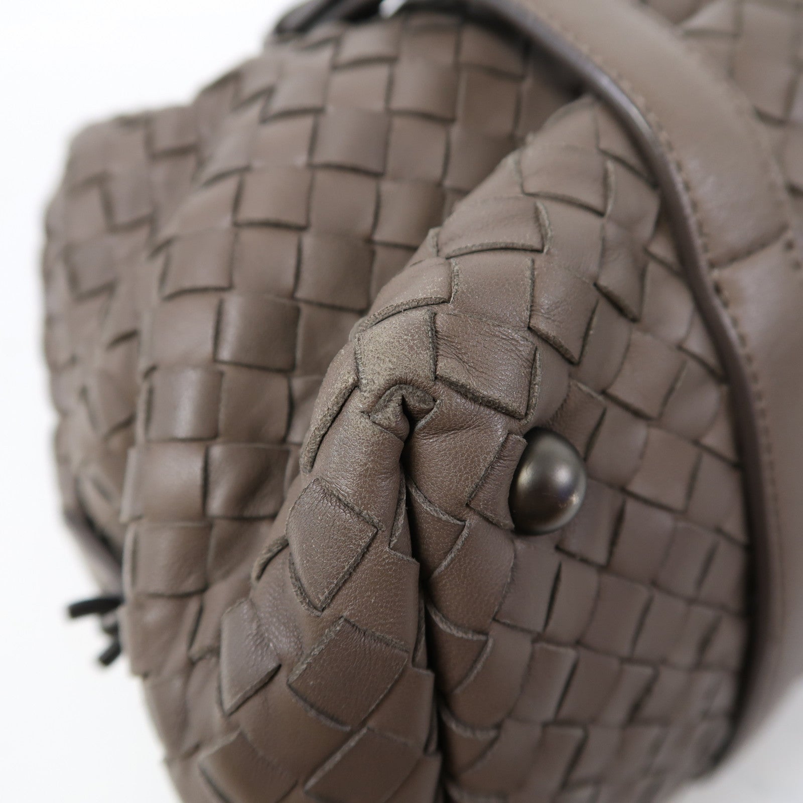BOTTEGA VENETA 織紋牛皮皮革Shoulder Bag肩背袋灰啡色