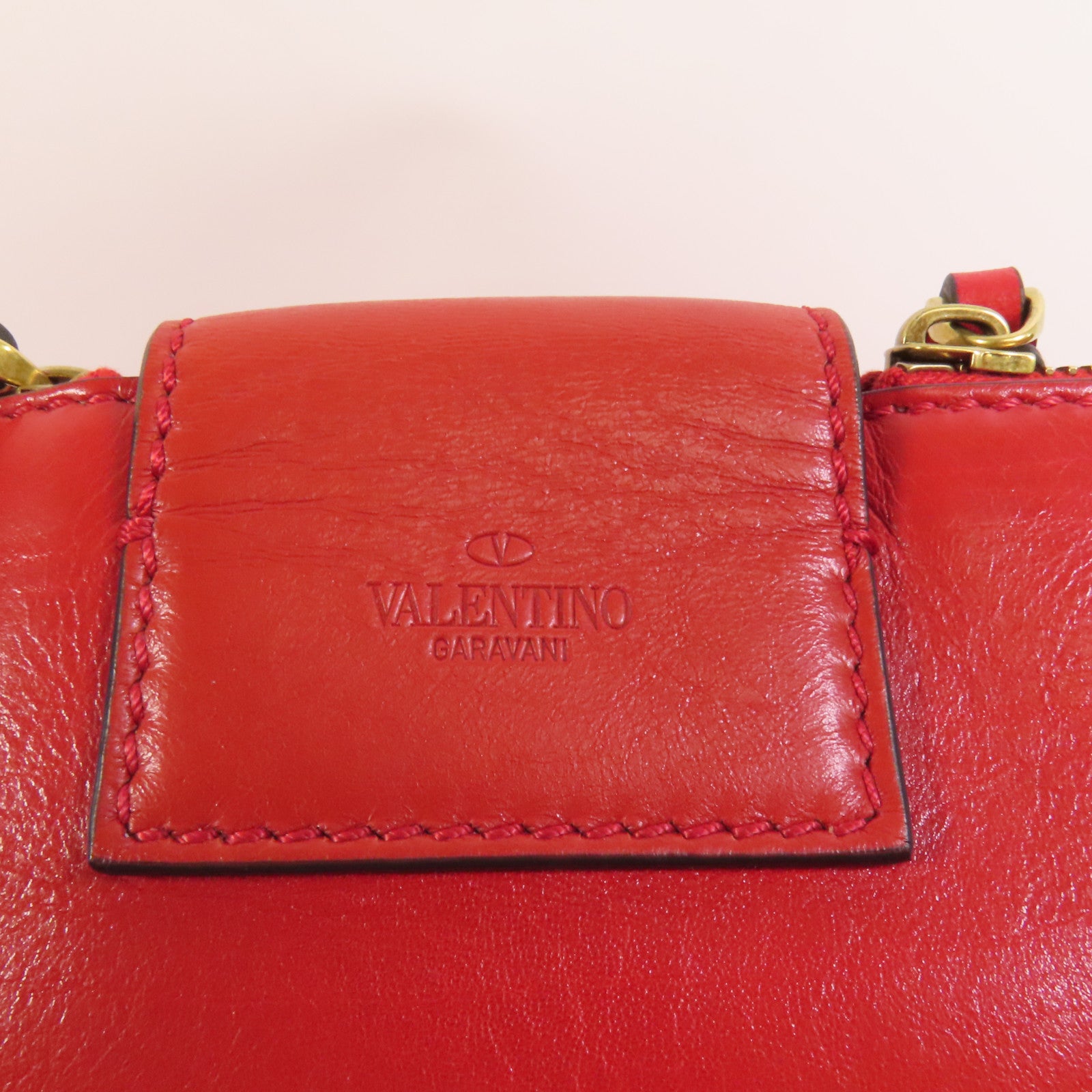 Valentino 牛皮皮革Shoulder Bag金扣手挽肩背兩用袋
