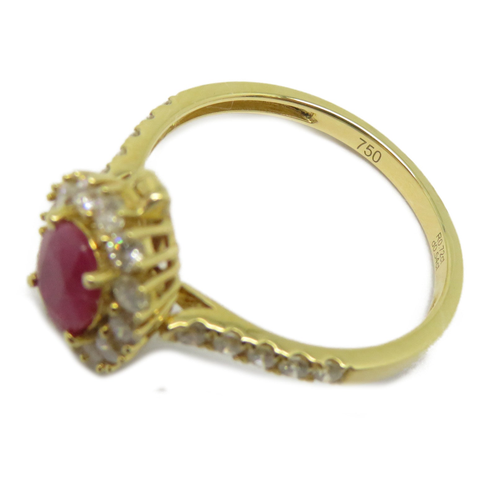 JEWELRY 【激減優惠】18K黃金Ruby Diamond Pendant Ring 0.72ct紅寶石/0.54ct鑽石戒指/吊墜US#7