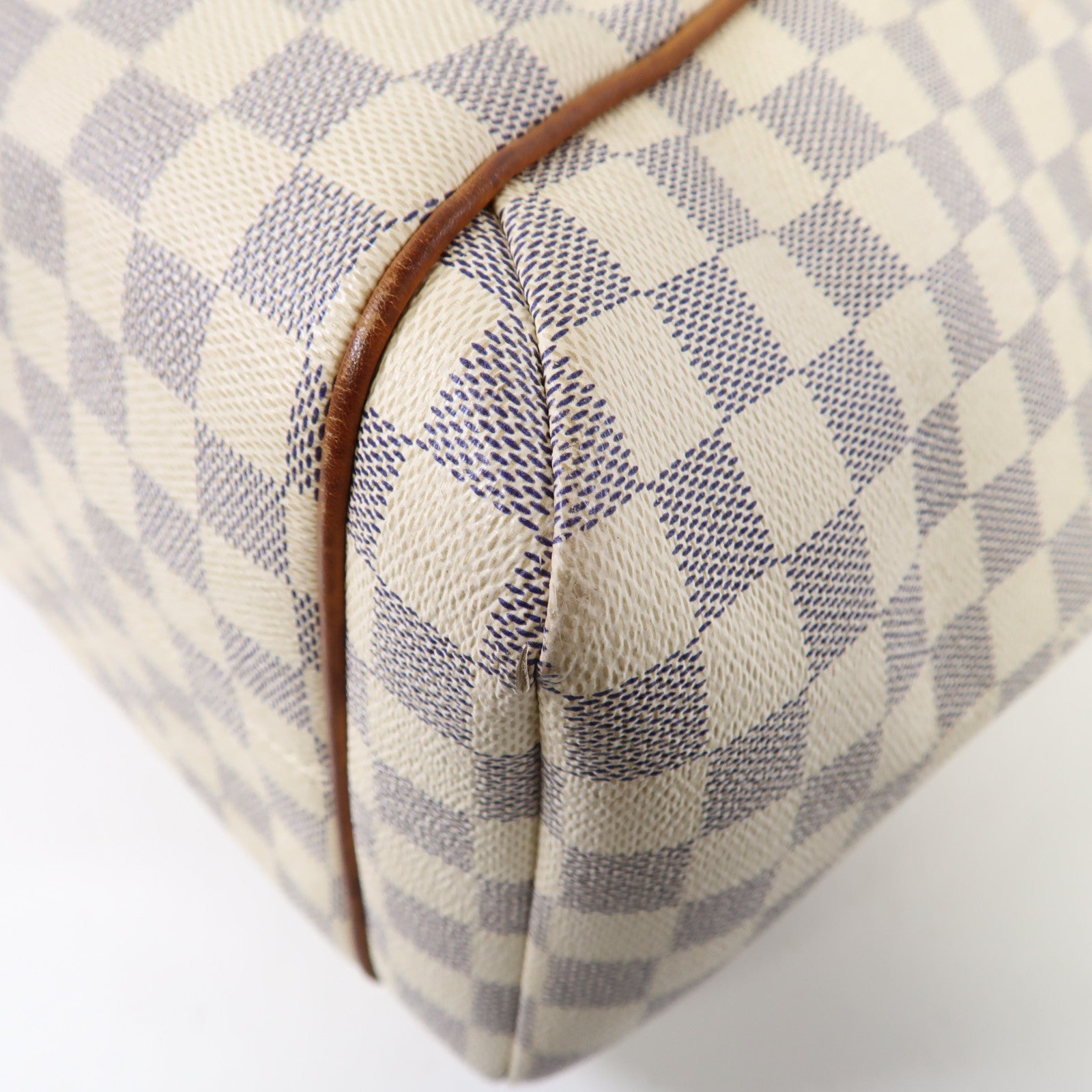 LOUIS VUITTON Damier Azur Totally MM金扣肩背袋白色/藍色