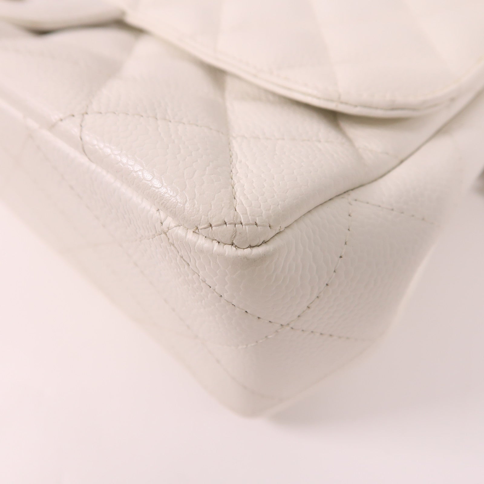 CHANEL 牛皮皮革Large Classic銀扣鏈帶肩背袋