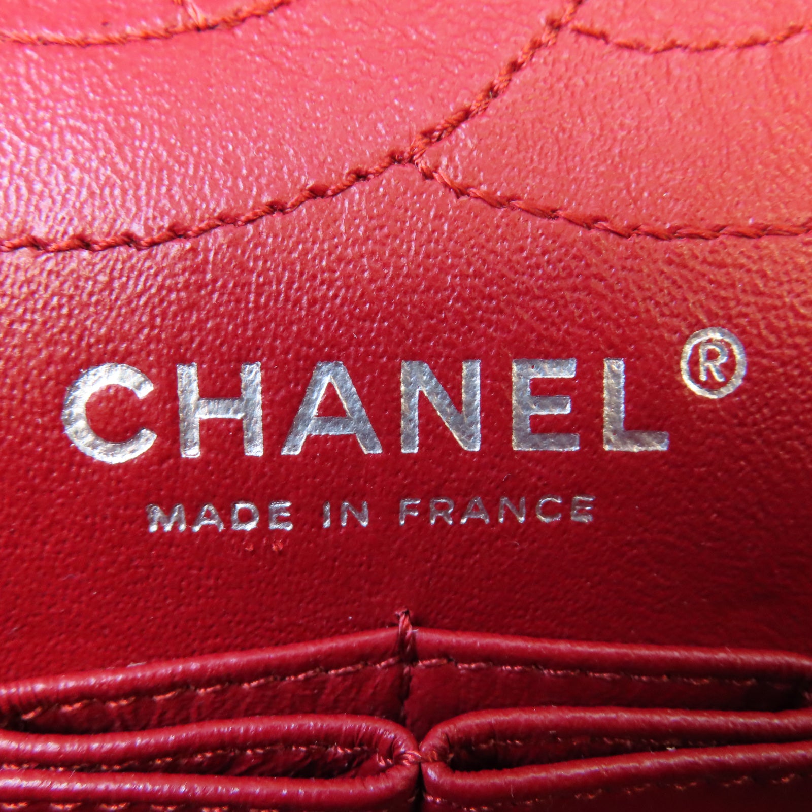 CHANEL 【激減優惠】菱格漆皮皮革2.55 Chain Shoulder銀扣鏈帶肩背袋紅色