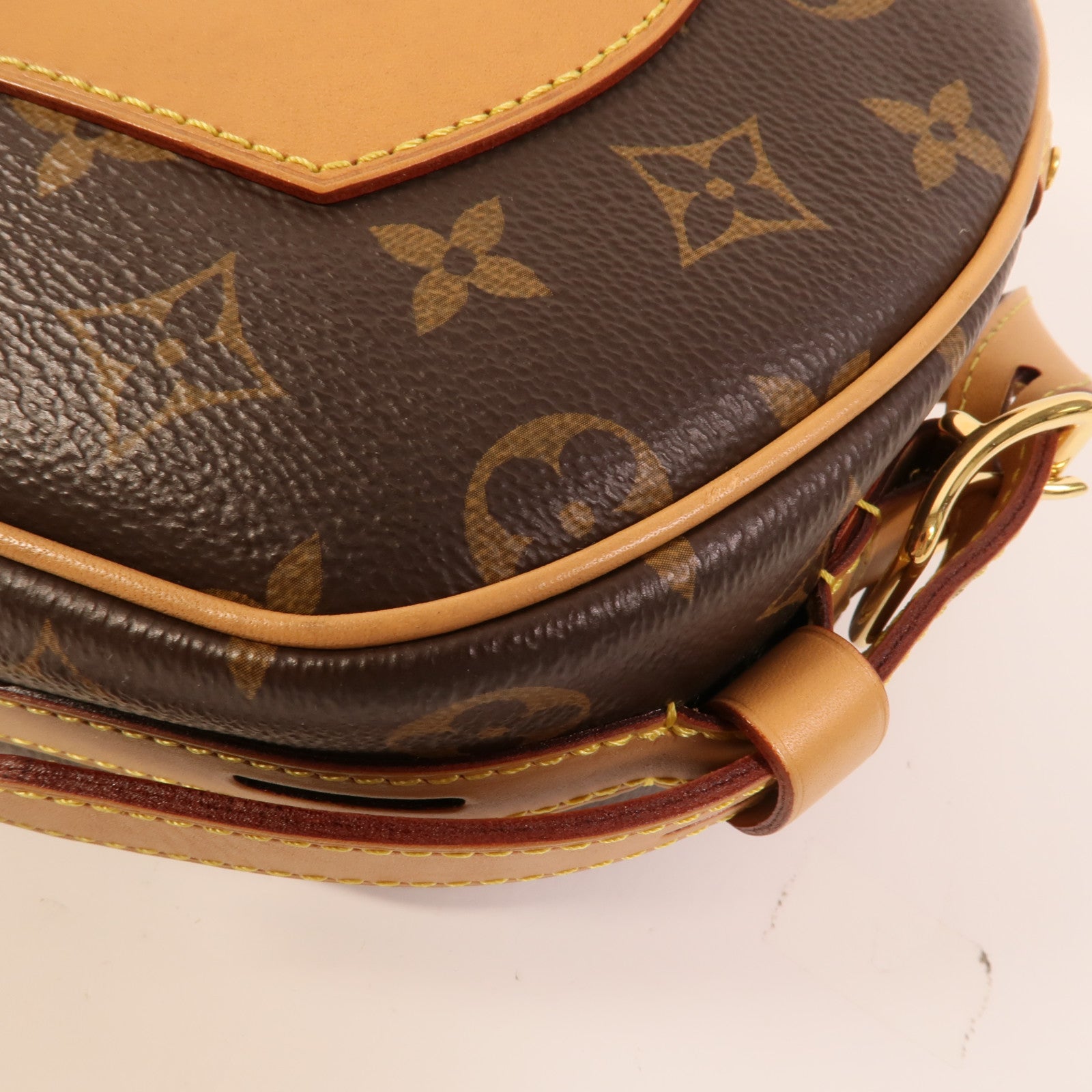 LOUIS VUITTON Monogram Boite Chapeau Souple金扣肩背袋棕色