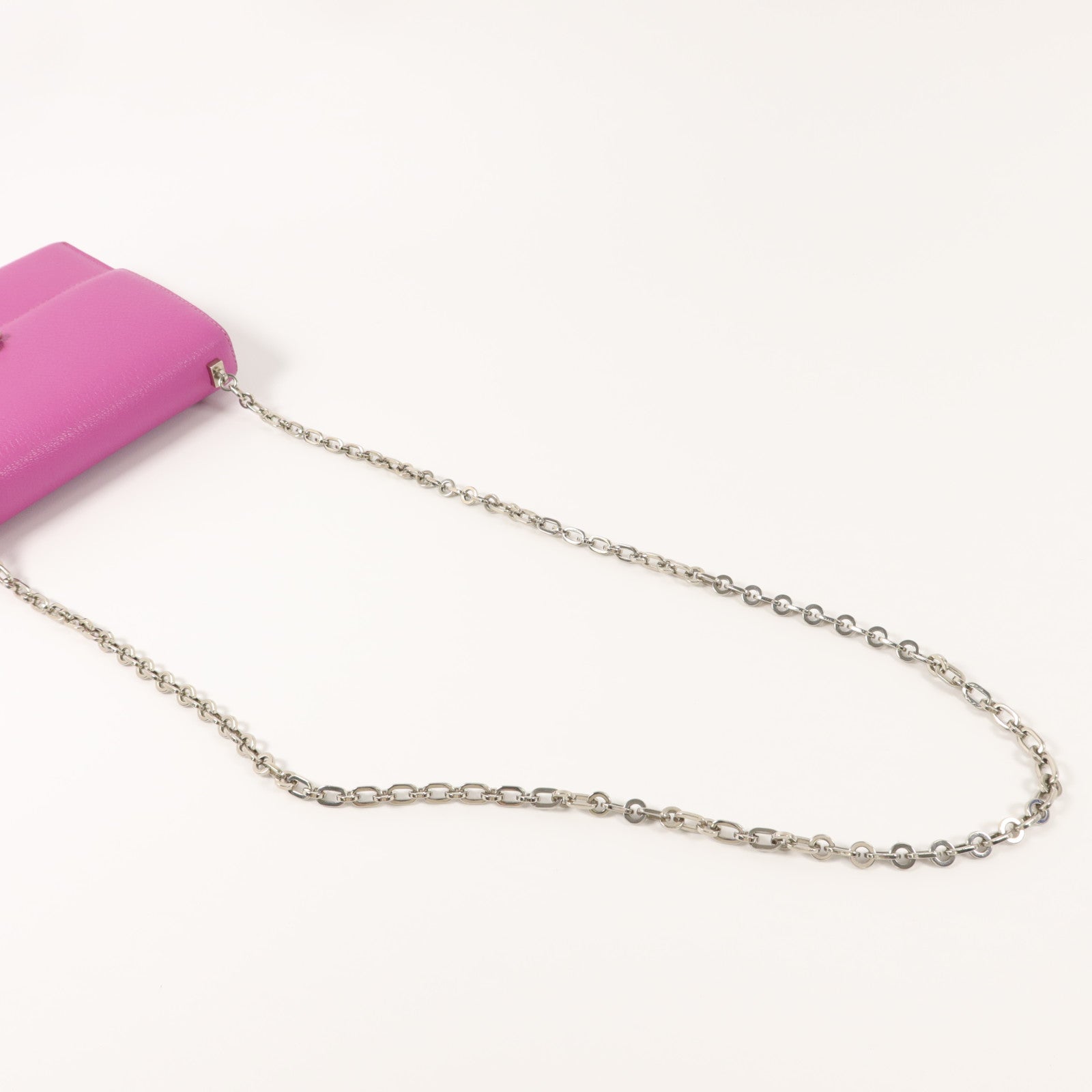 HERMES Chevre皮革Verrou Mini鏈帶肩背袋Rose Extreme