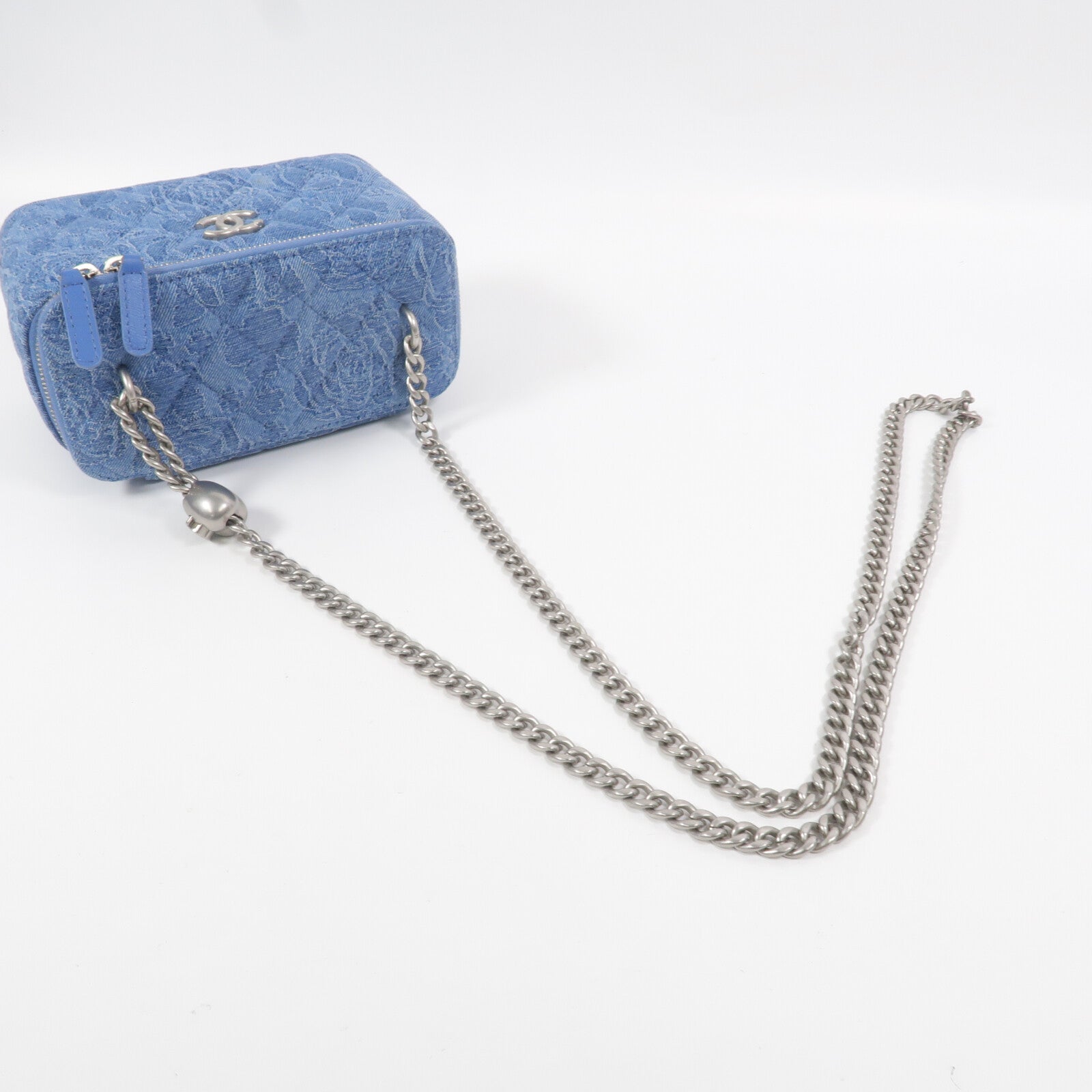 CHANEL 牛仔布Vanity Case Sweetheart Crush鏈帶肩背袋