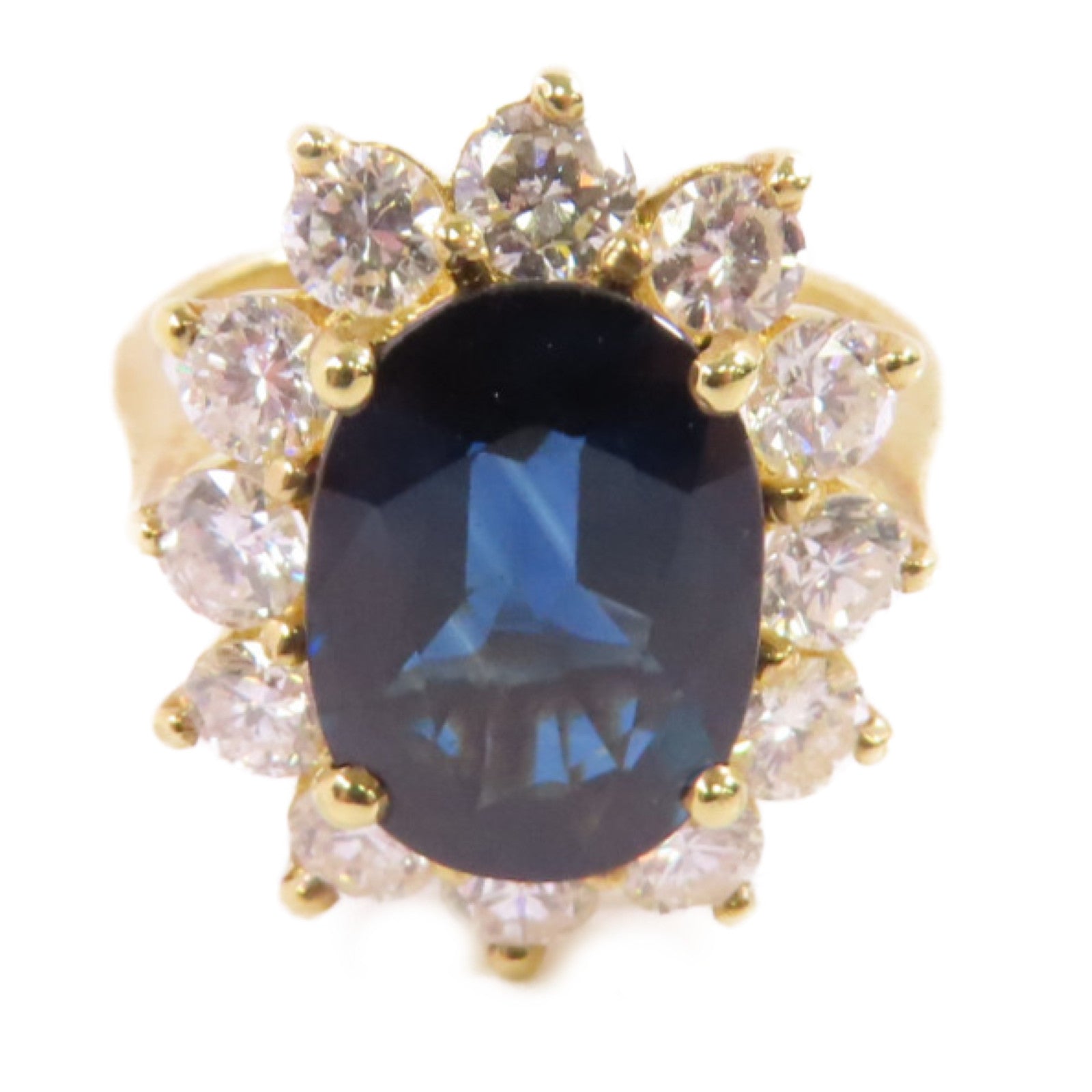 JEWELRY 18K黃金/藍寶石/鑽石Sapphire/Diamond Ring戒指US#6