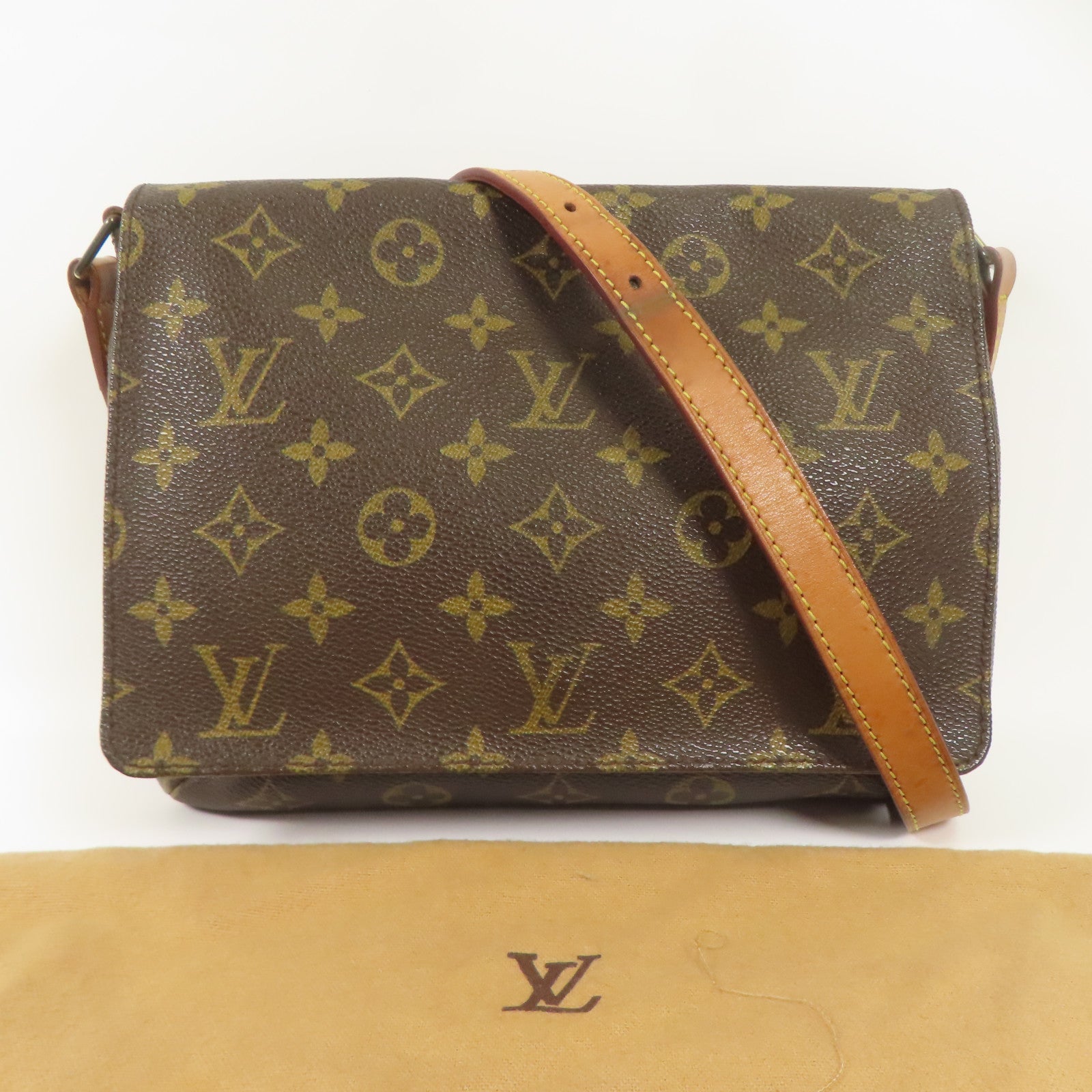 LOUIS VUITTON LV GHW Musette Tango Long Shoulder Bag M51388 Monogram Brown