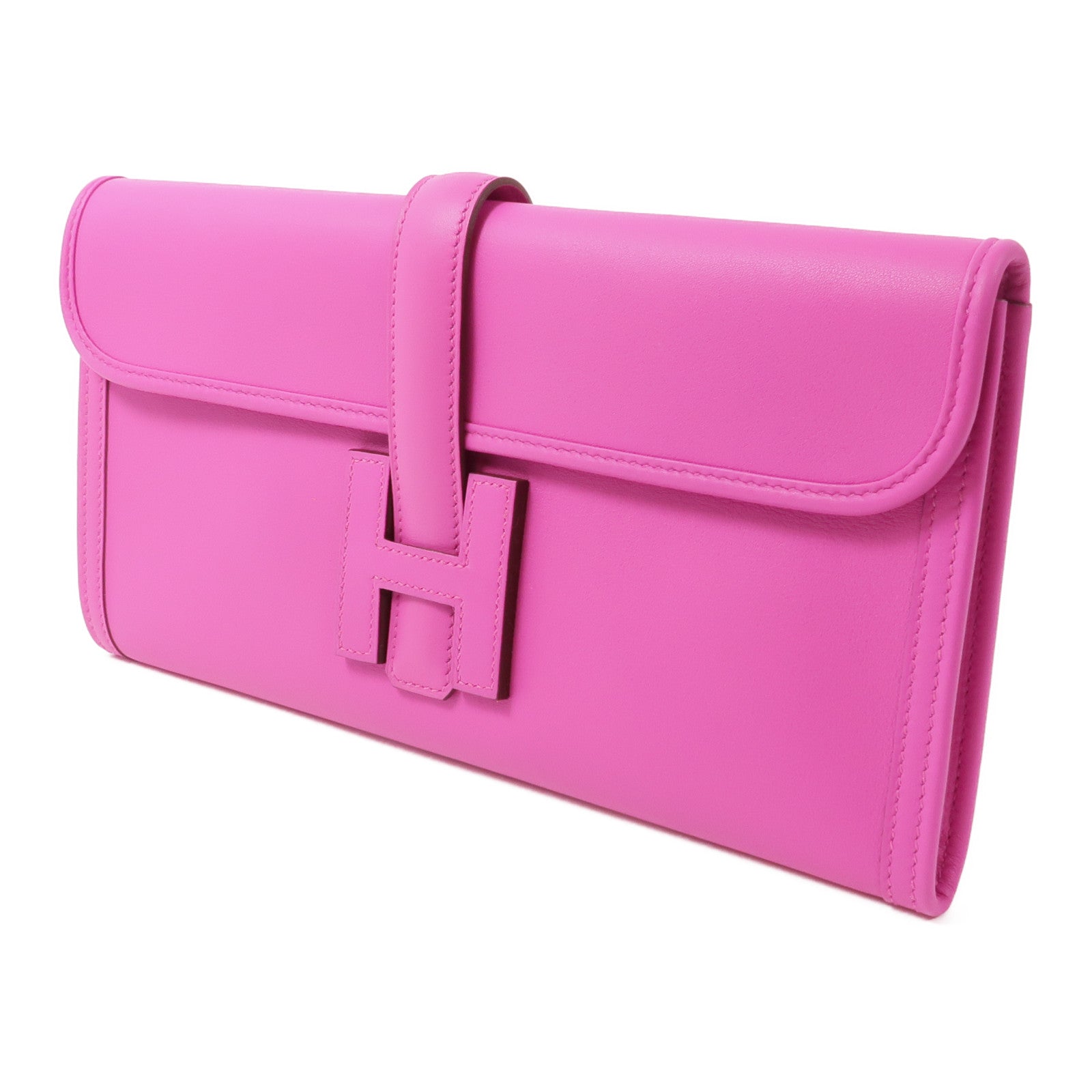 HERMES Swift皮革Jige PM手拿包L3 Rose Purple