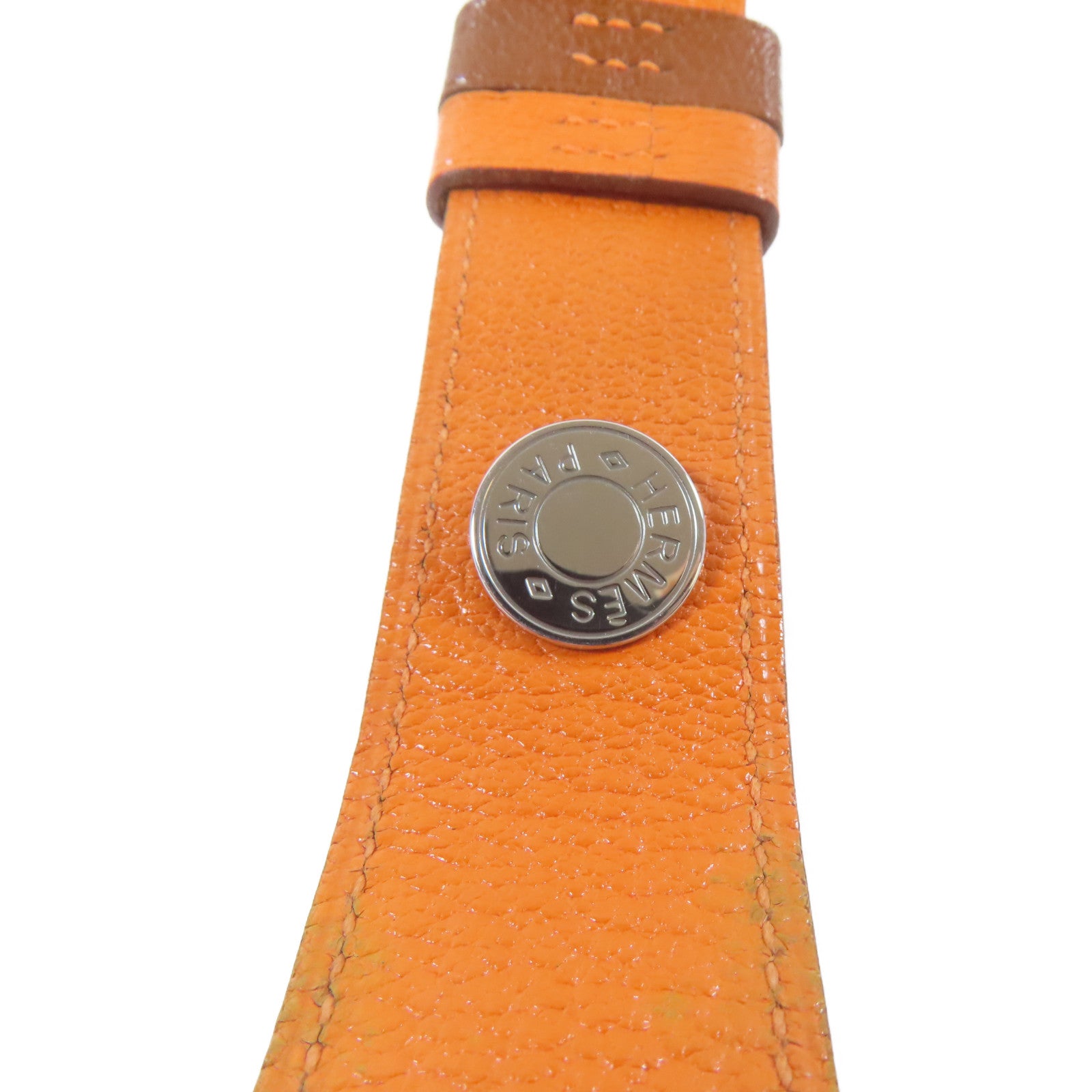 HERMES Watch不鏽鋼/皮革手錶石英機芯白色#15.25cm