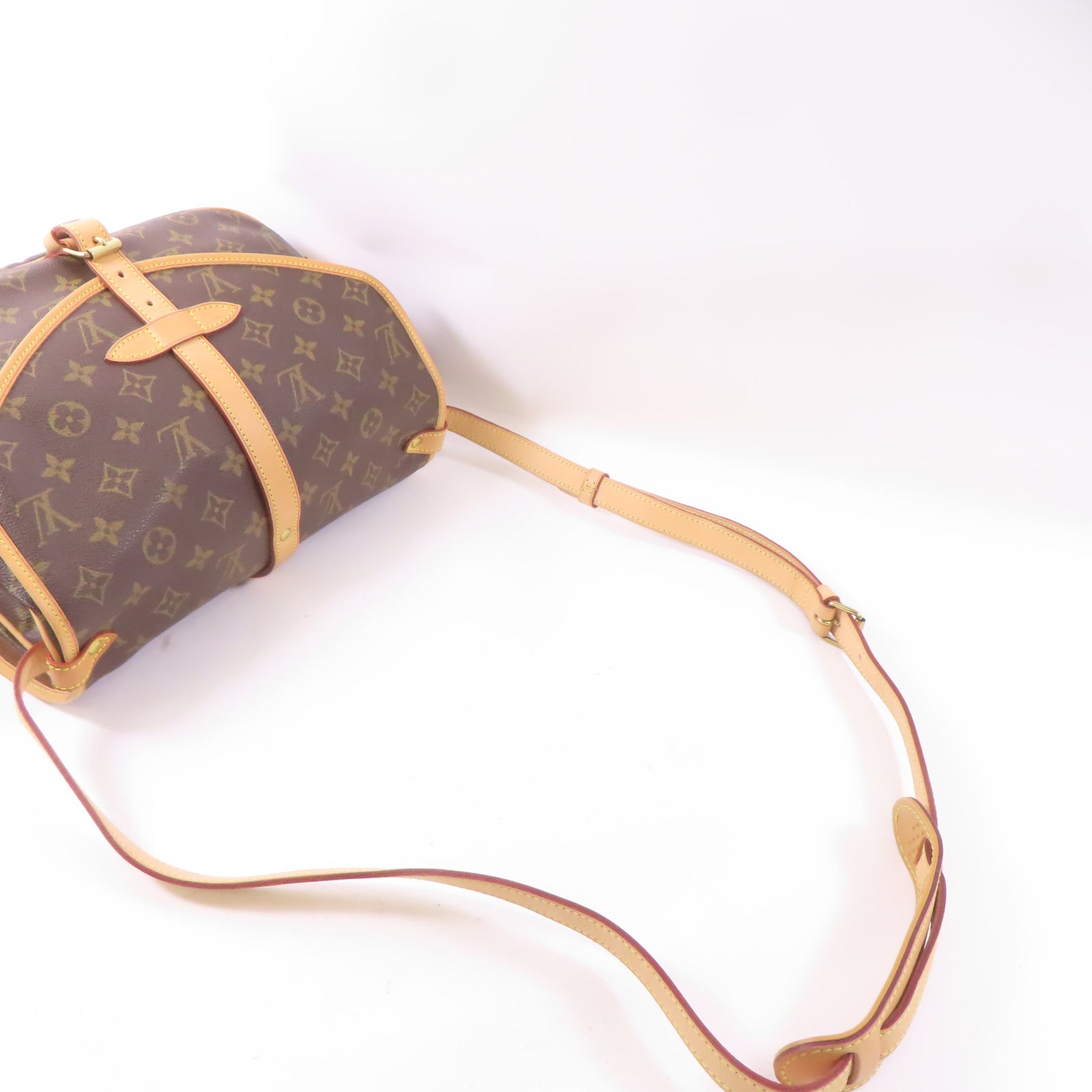 LOUIS VUITTON Monogram Saumur Messenger Bag金扣肩背袋啡色