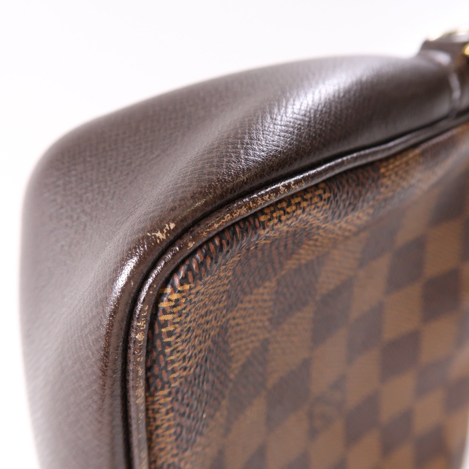 LOUIS VUITTON Damier Trousse Makeup Pouch金扣手挽袋啡色