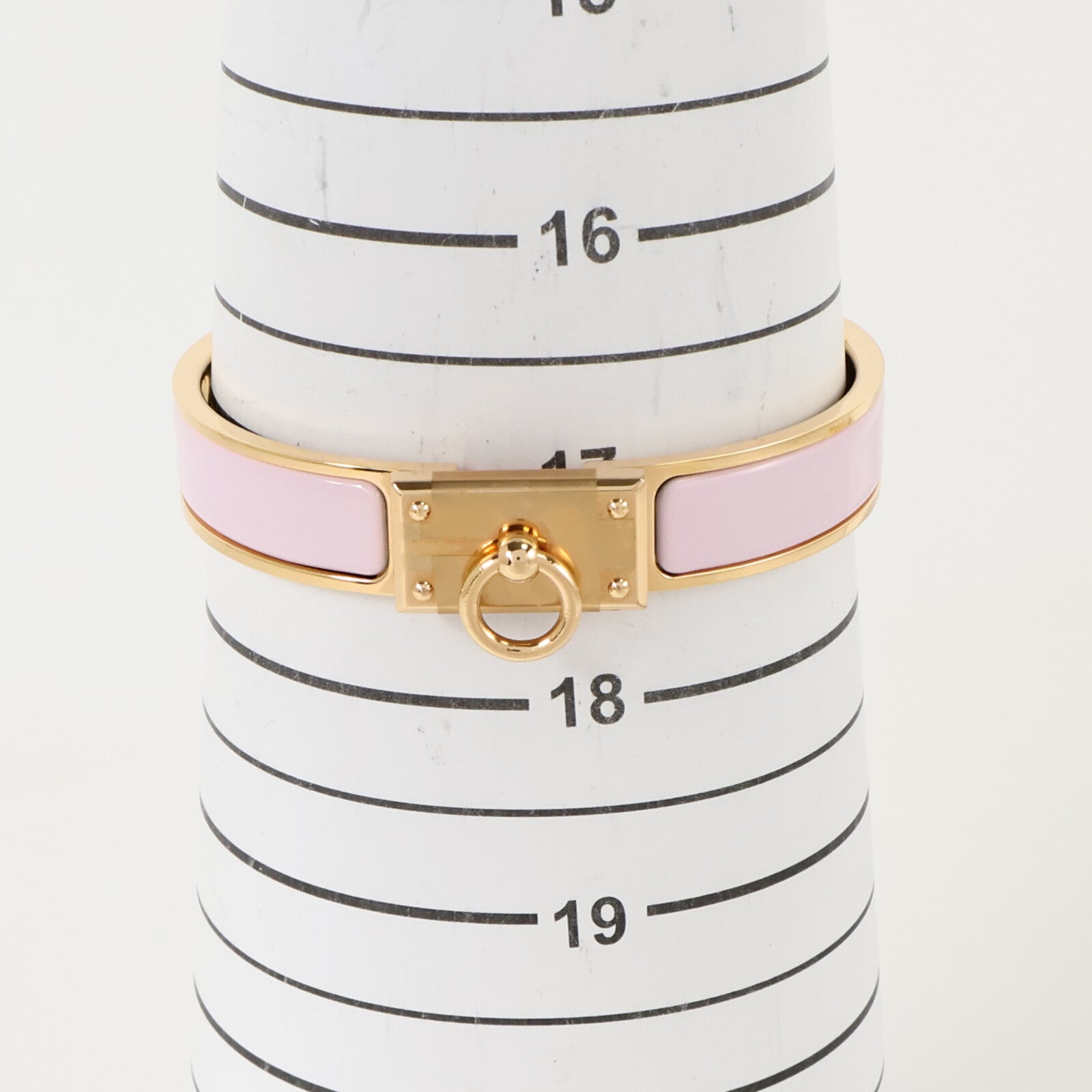 HERMES 金屬/琺瑯Clic Anneau手鐲Rose Dragee