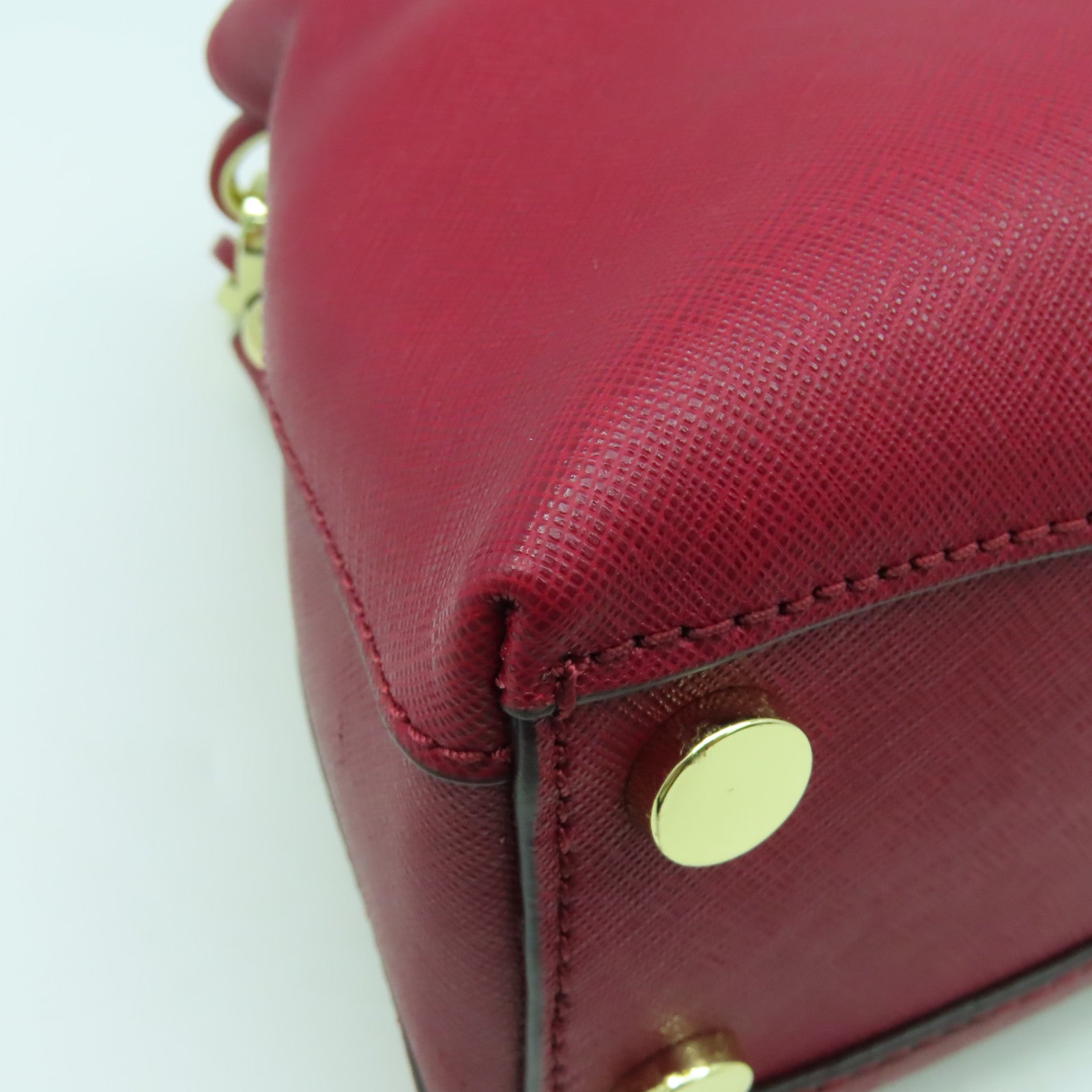 Michael Kors 【激減優惠】牛皮皮革2 Way Shoulder Bag金扣手挽肩背兩用袋紅色