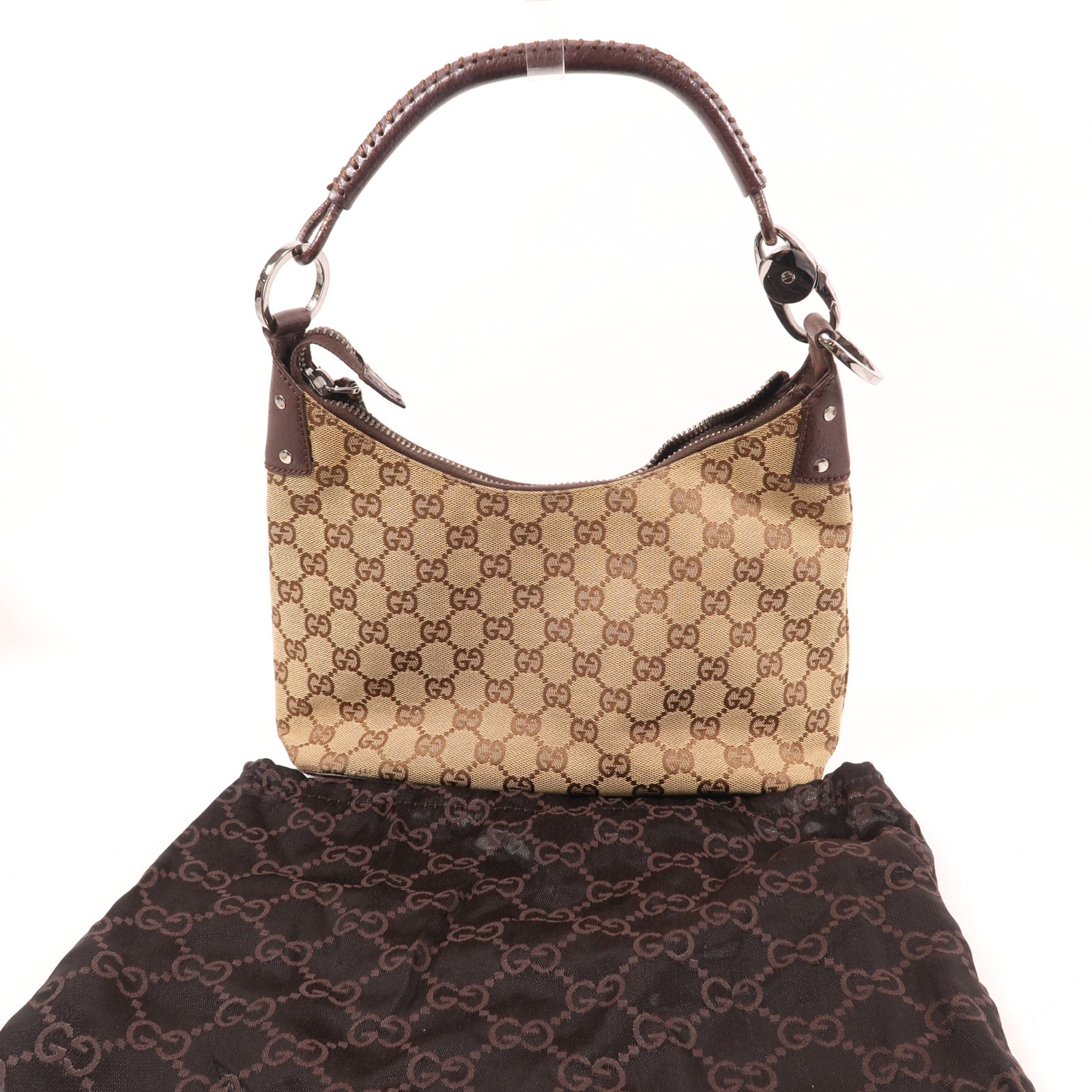 GUCCI 帆布Tote Bag銀扣手挽袋