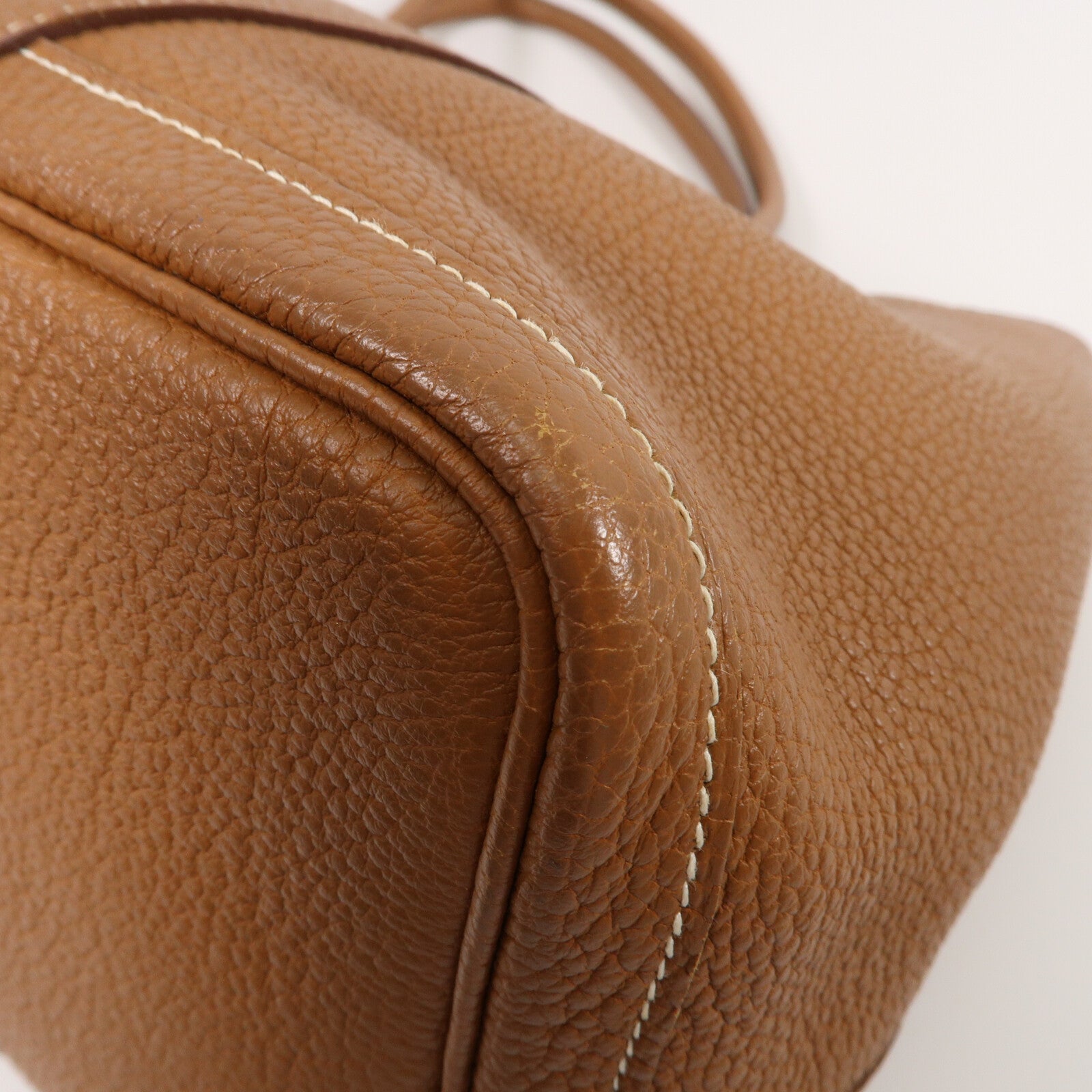 HERMES Negonda皮革GardenParty PM手挽袋Gold