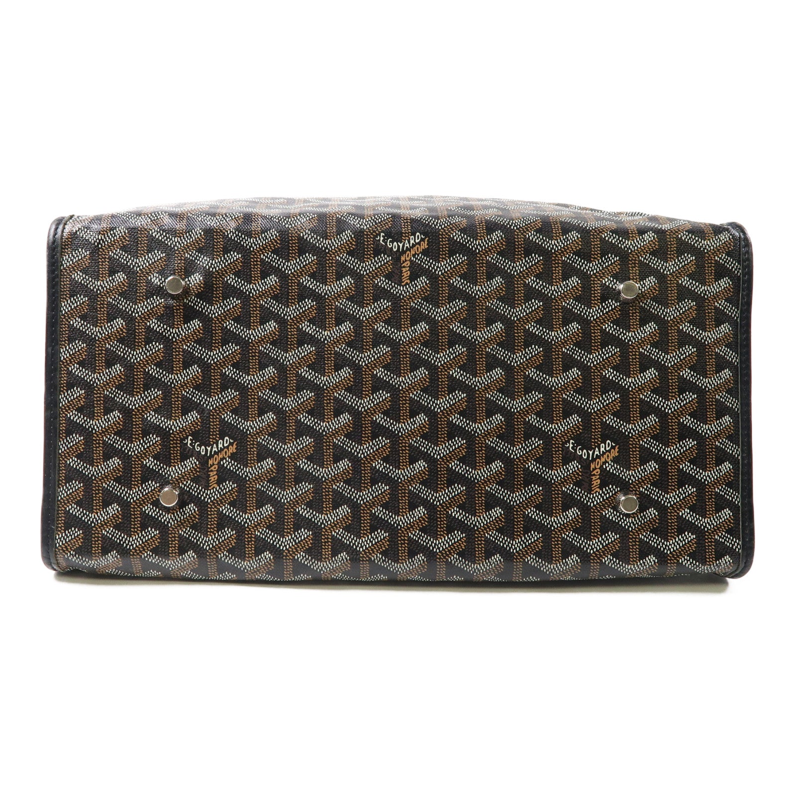 GOYARD 塗層帆布St. Lucie銀扣手挽袋黑色