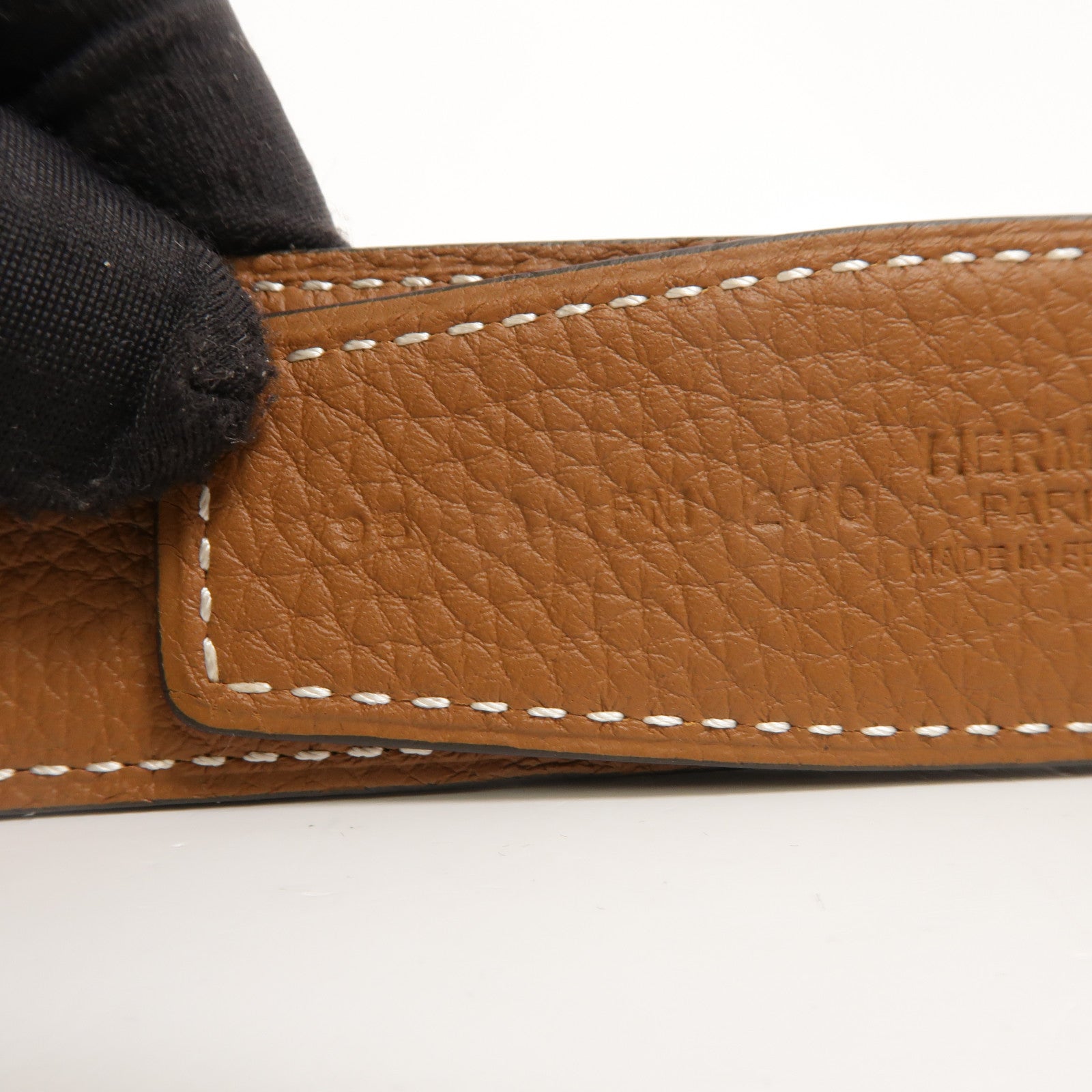 HERMES Swift/Togo皮革H Belt 95cm皮帶Noir/Gold