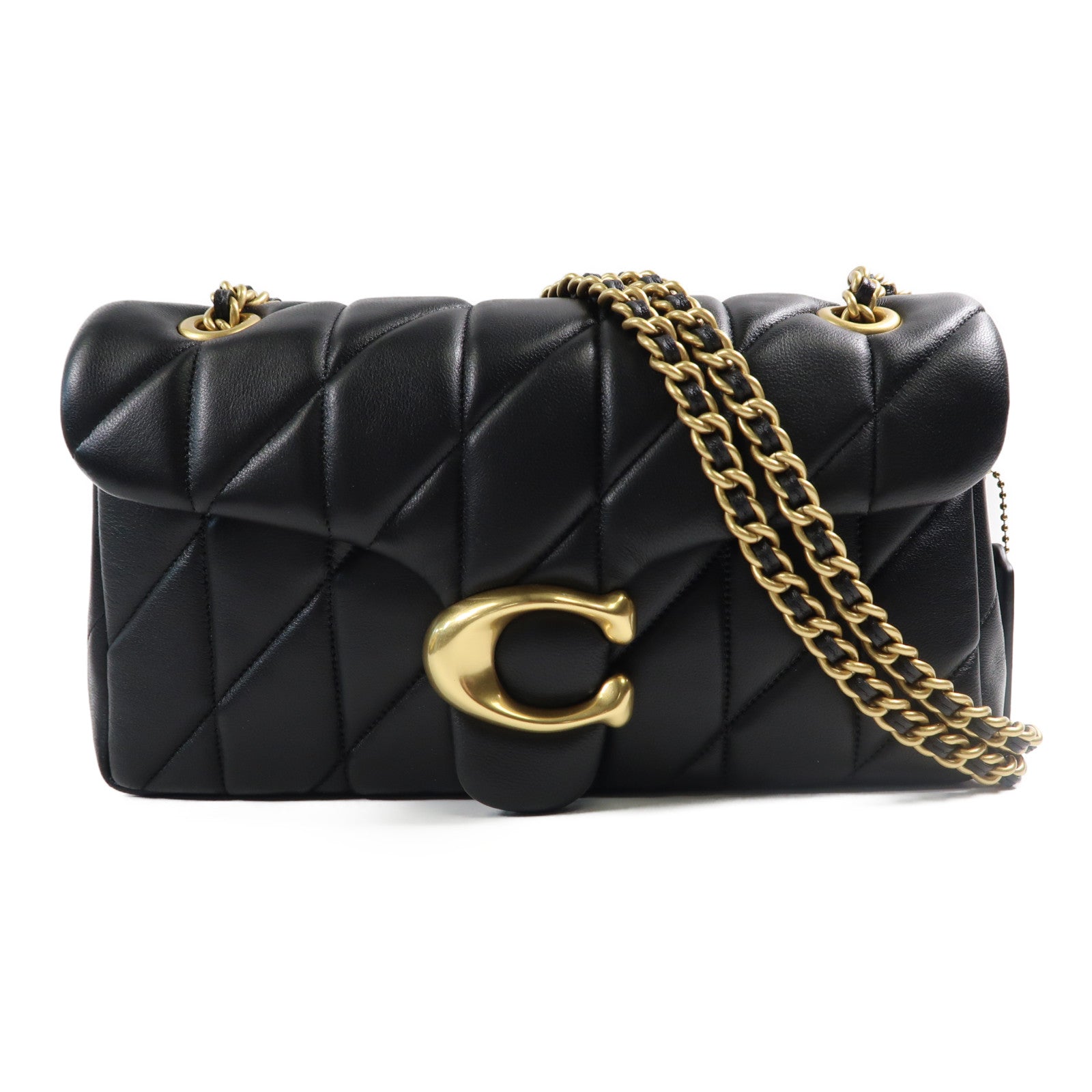 COACH 羊皮皮革Shoulder Bag金扣鏈帶肩背袋