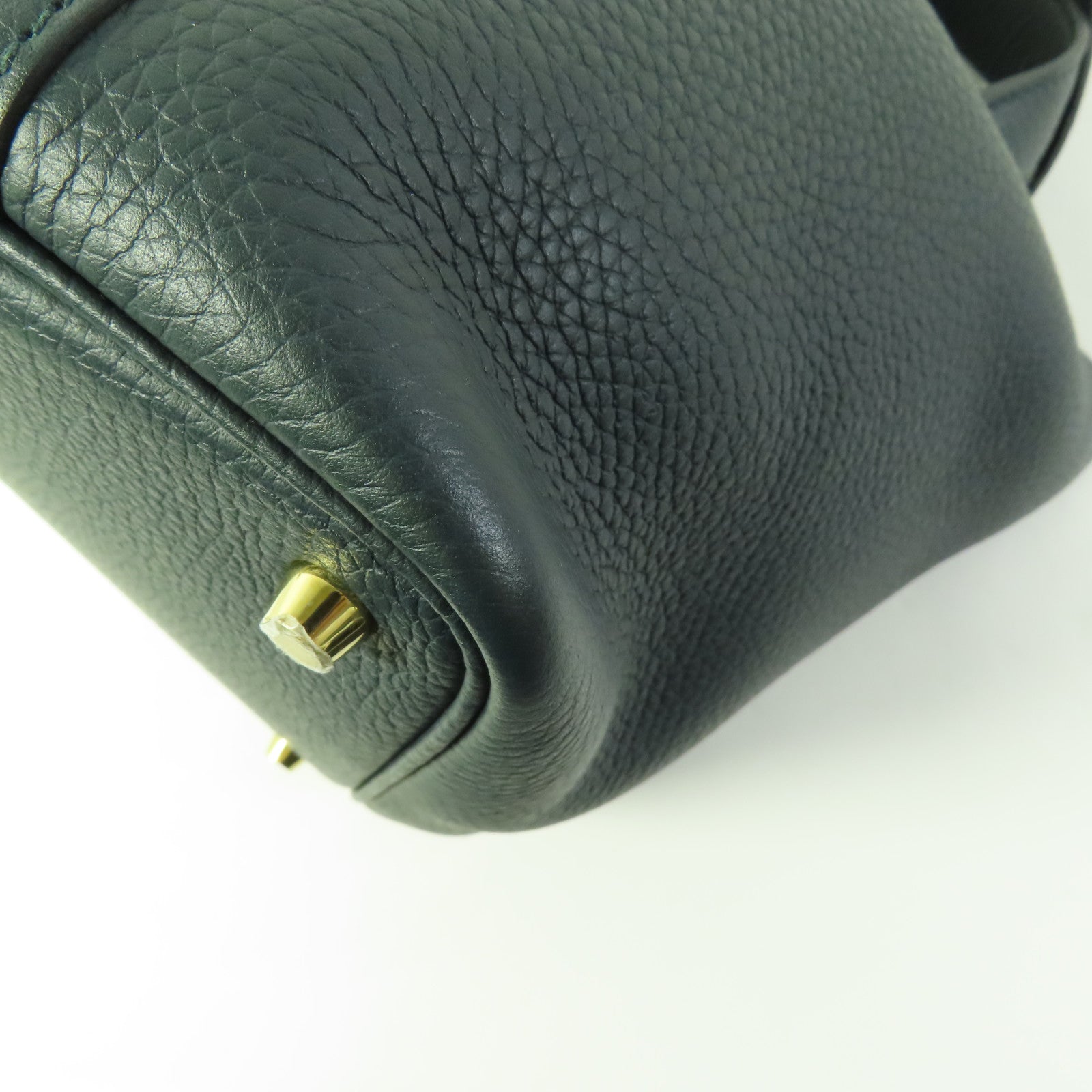 HERMES GHW Picotin PM Tote Bag Clemence Leather Vert Cypres